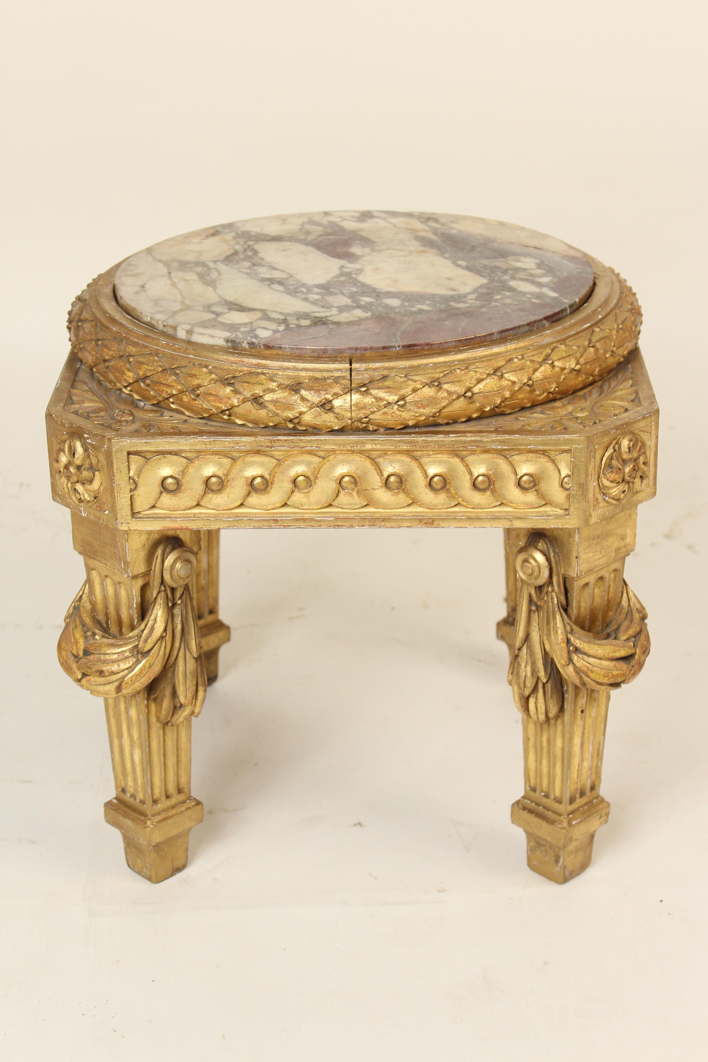 European Louis XVI Style Giltwood Low Occasional Table