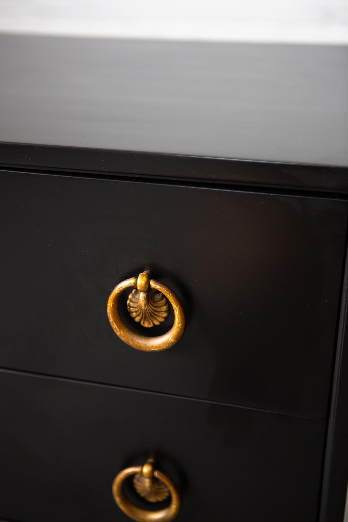 black lacquer chest of drawers