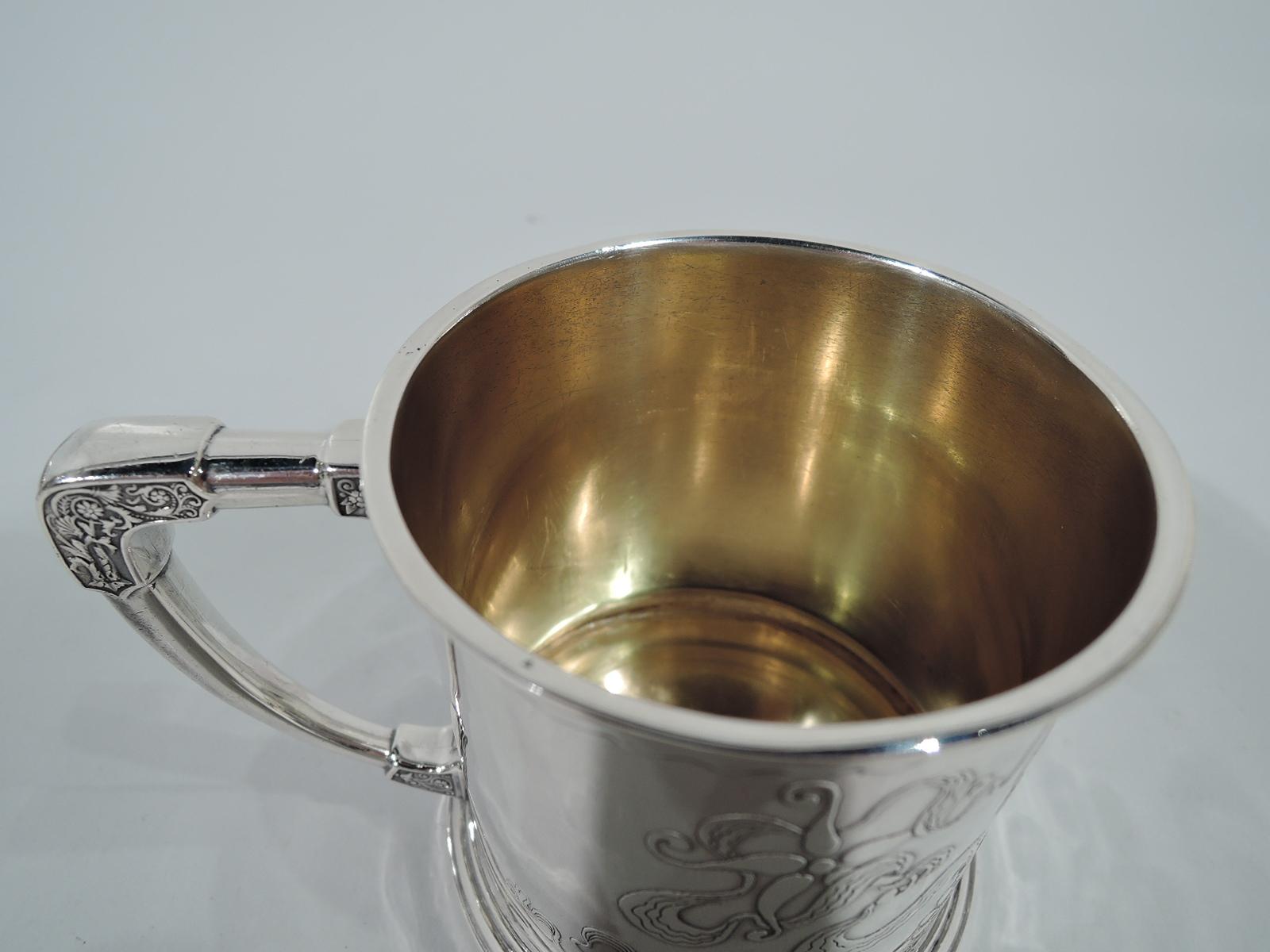 American Stylistically Advanced Art Nouveau Sterling Silver Baby Cup by Whiting