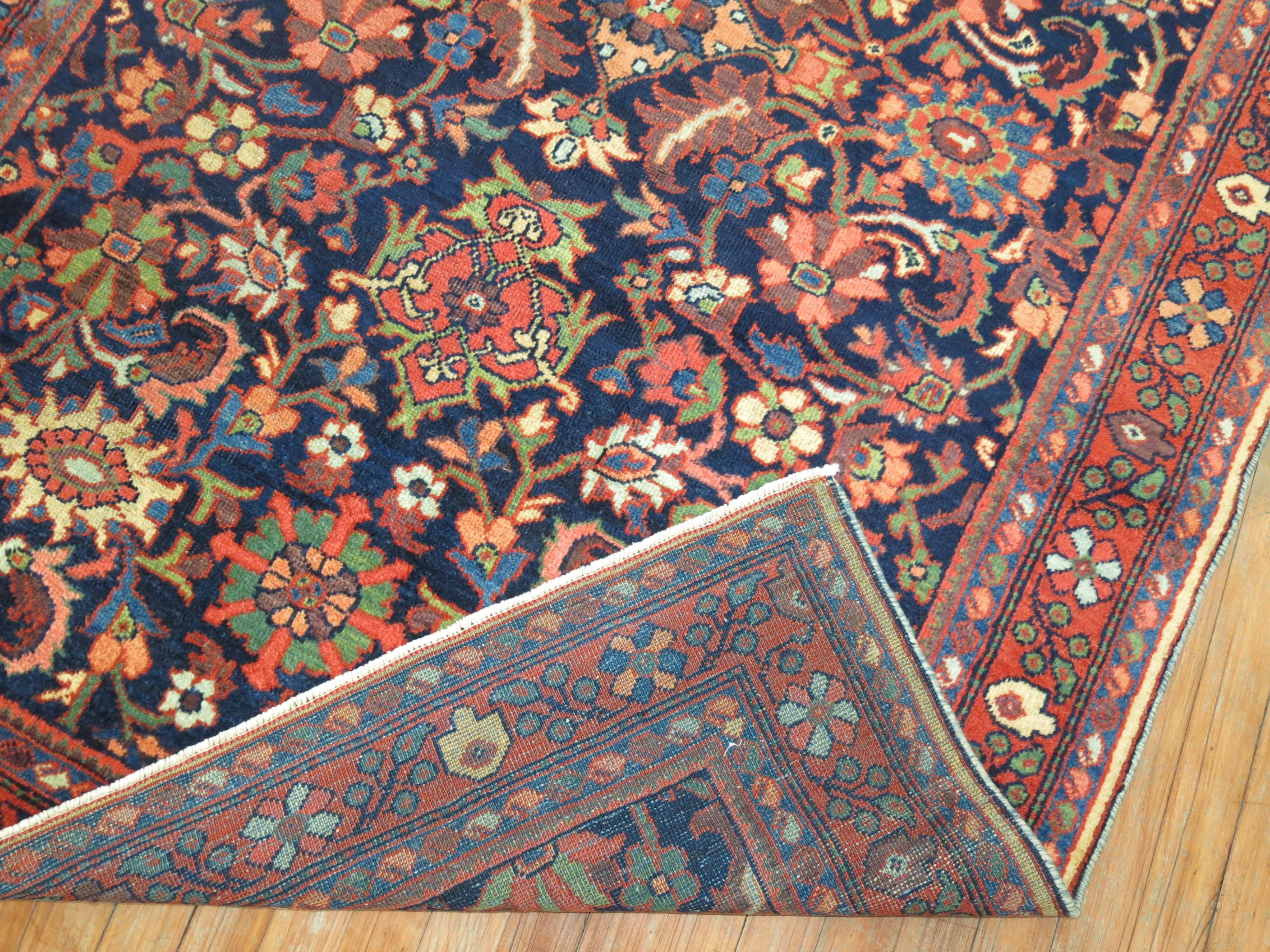Sultanabad Blue Antique Persian Mahal Carpet