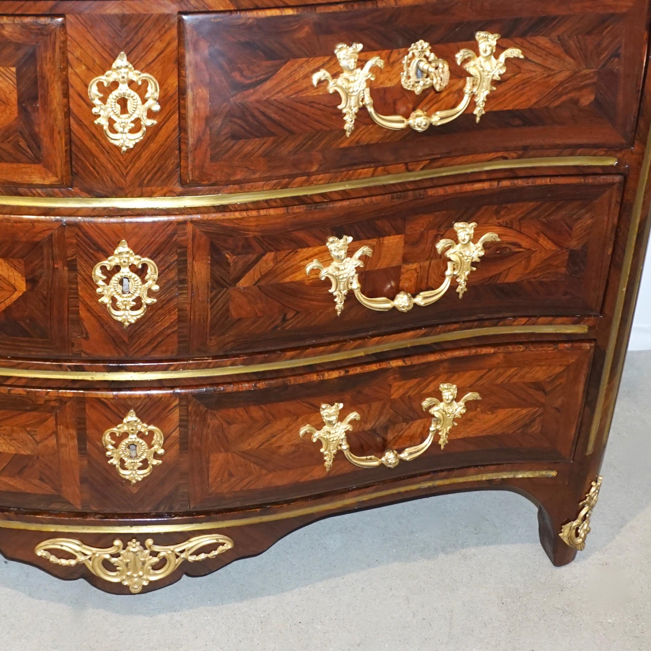 Hand-Crafted 18th Century French Stamped Marchand Kingwood Chest Commode with Provenance For Sale