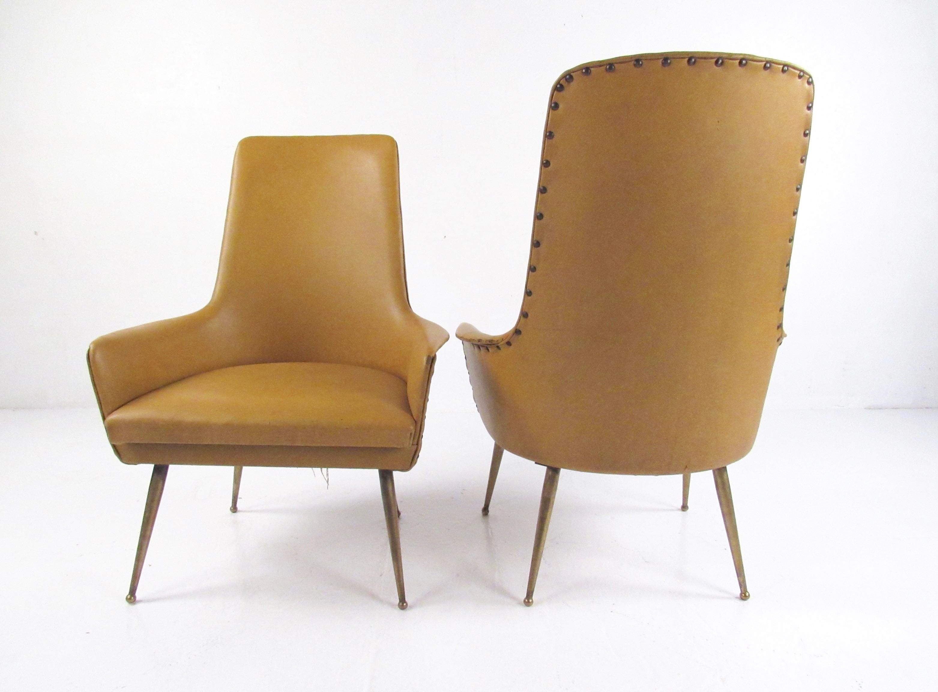 Mid-Century Modern Pair of Italian Modern Side Chairs, circa 1950s