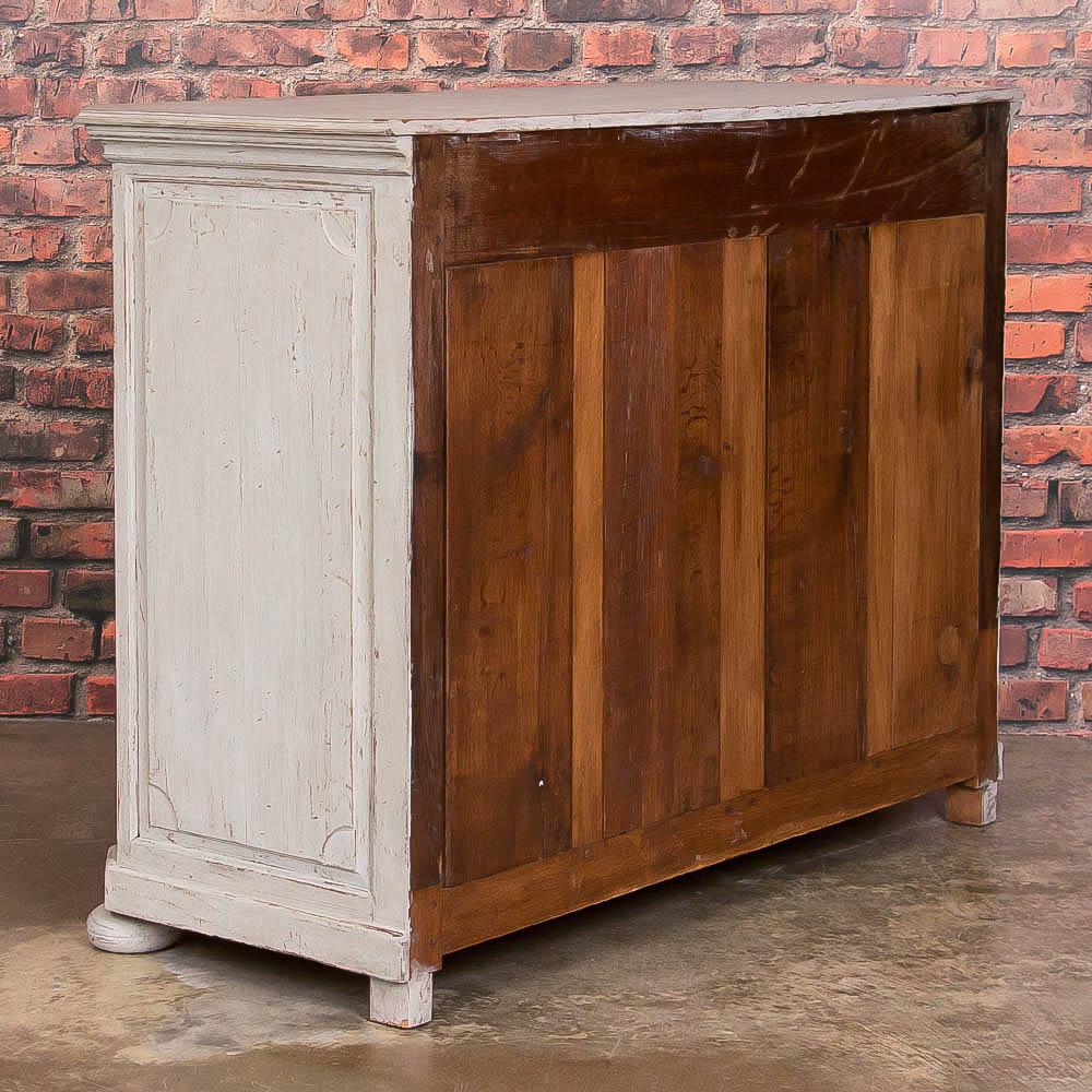 Antique French Oak Cabinet with Light Gray Paint In Good Condition In Round Top, TX