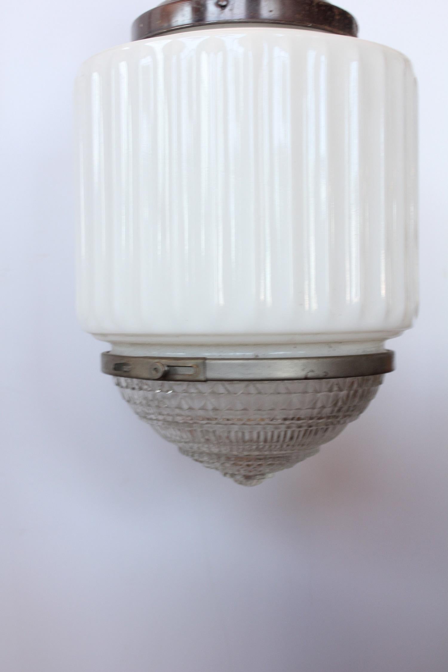 antique milk glass pendant light