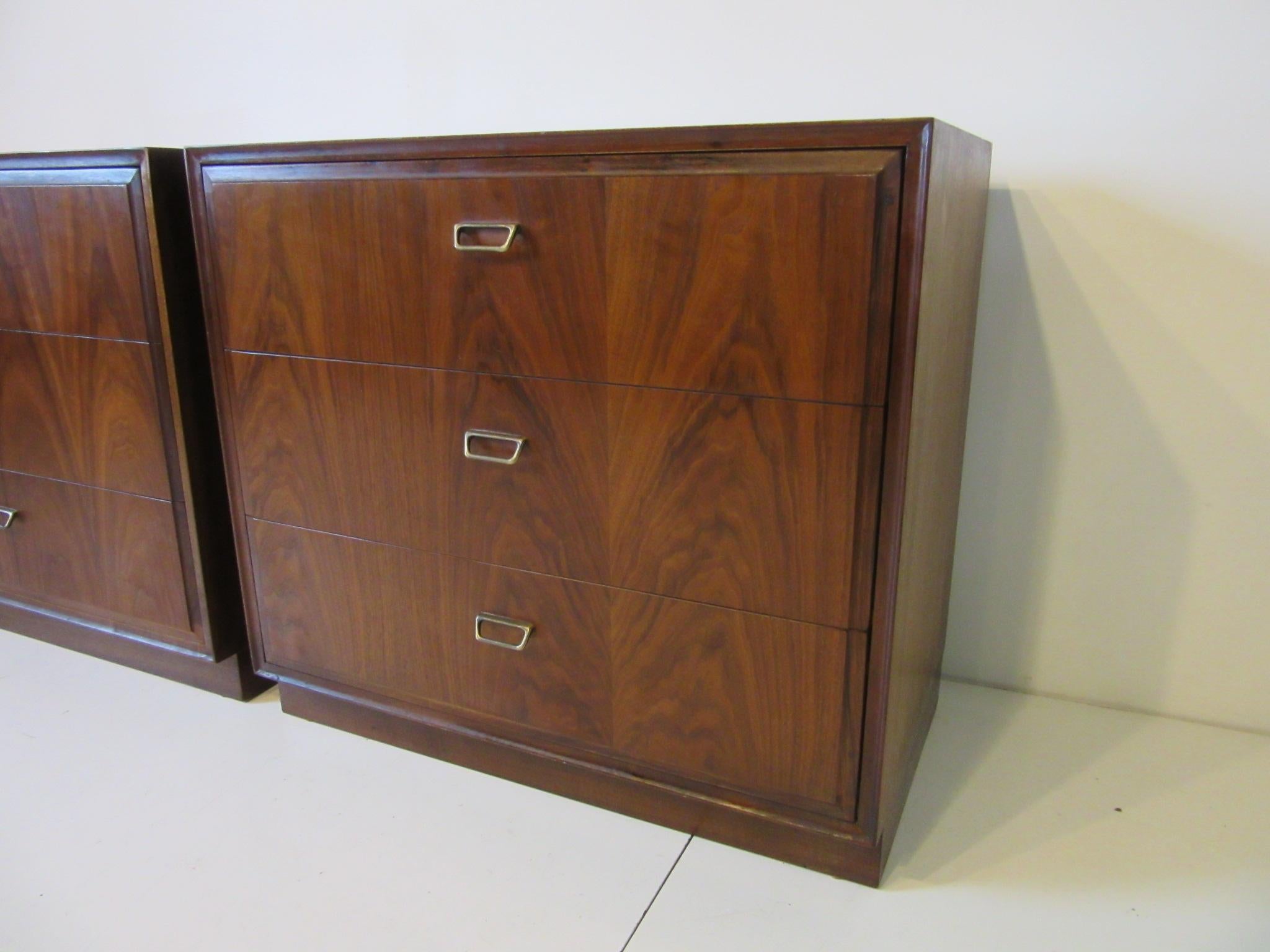 Mid-Century Modern Midcentury Walnut Chests by Founders