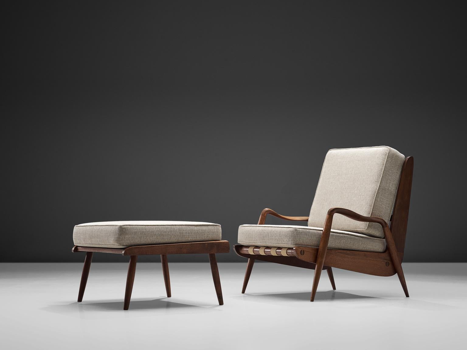 Seltener Phillip Lloyd Powell-Loungesessel und Ottomane (Moderne der Mitte des Jahrhunderts)
