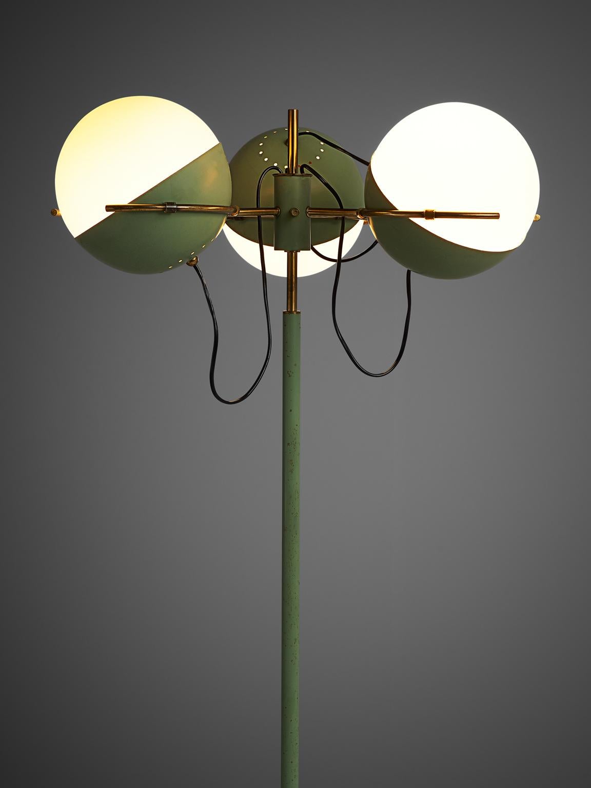 Mid-Century Modern Italian Floor Lamp in Marble and Brass