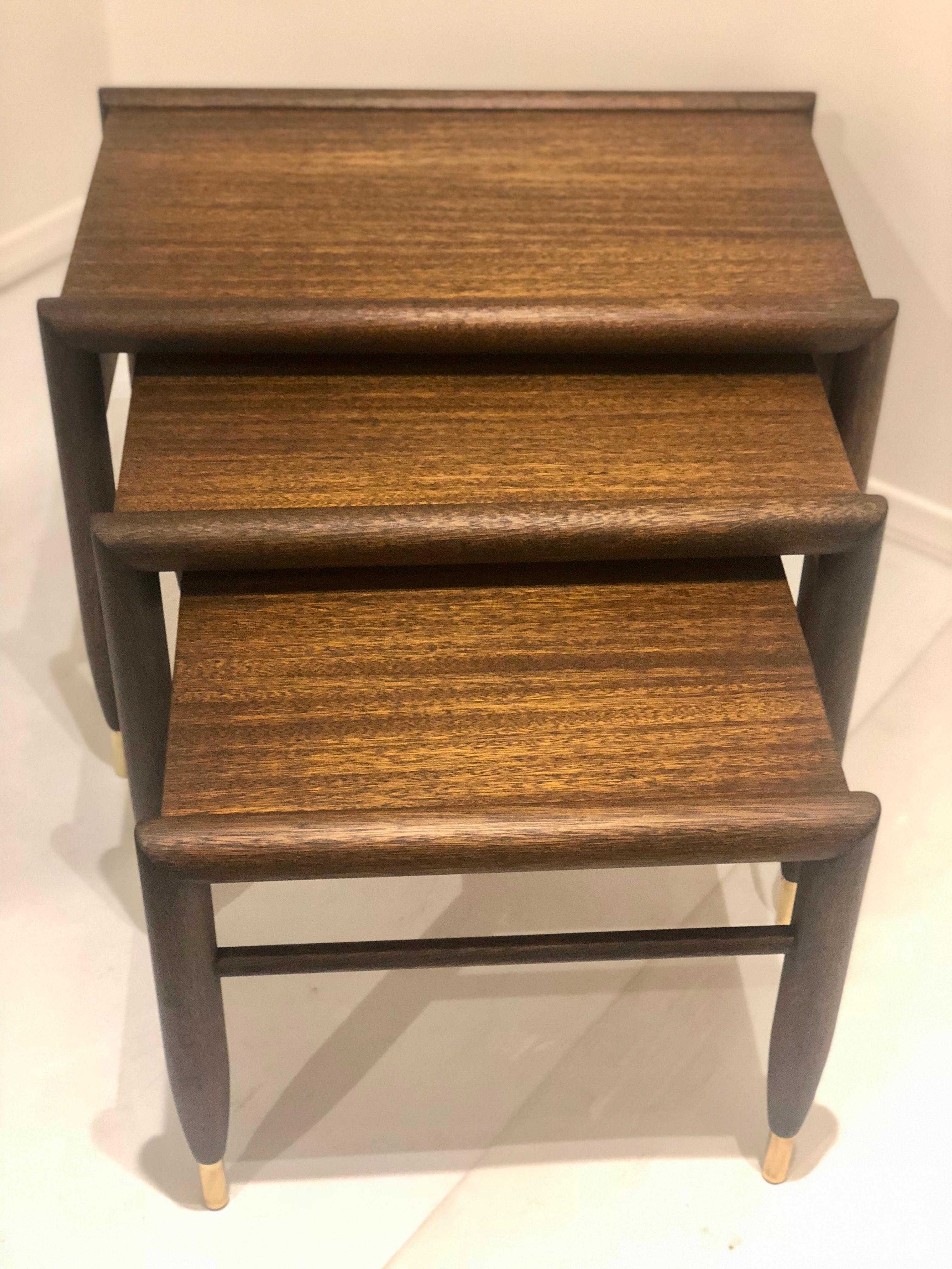 Mid-Century Modern American Mid Century Nesting Tables Designed by John Keal for Brown Saltman For Sale