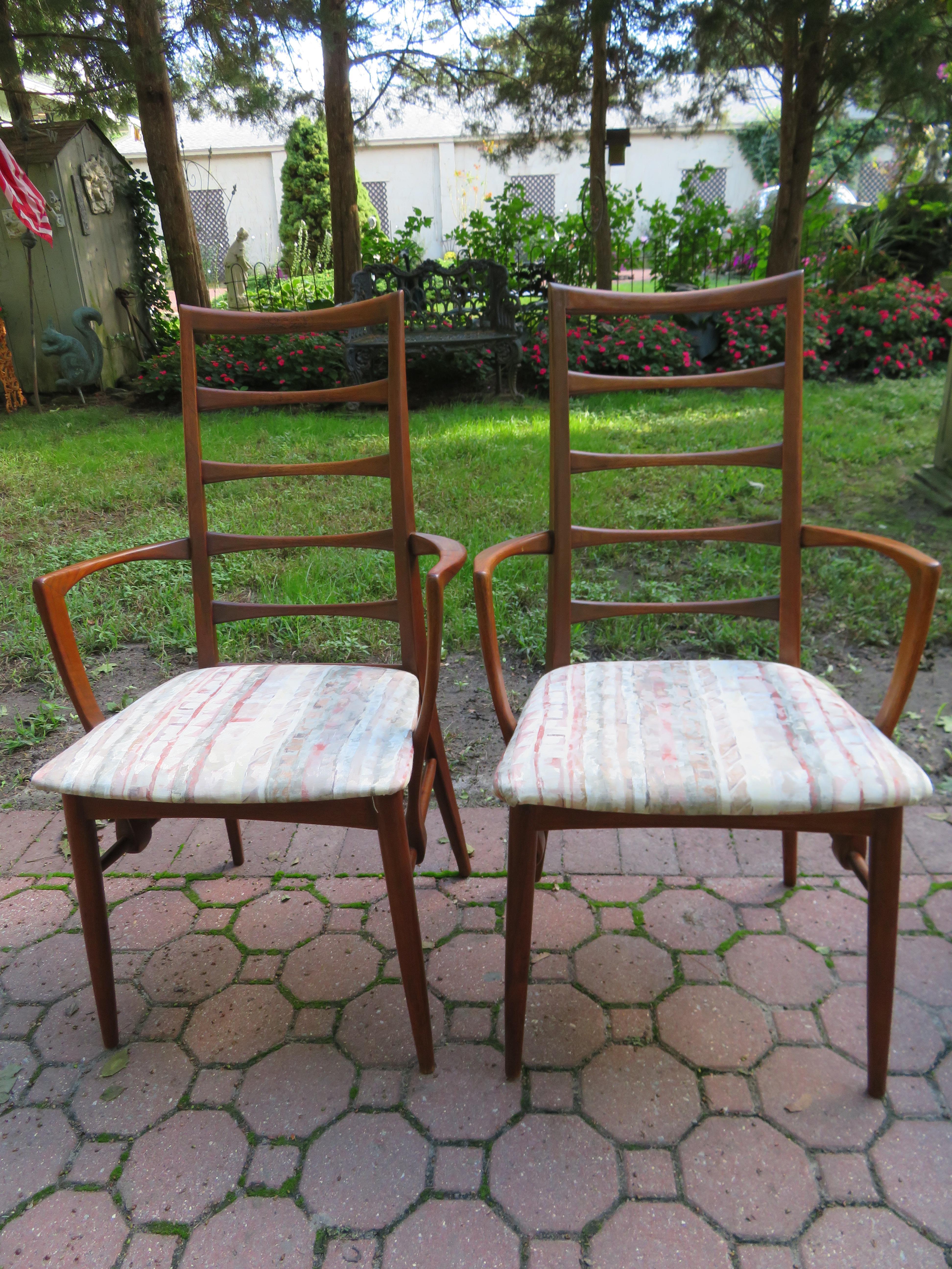 Scandinavian Modern Set of Six Koefoeds Hornslet Teak Dining Chairs Midcentury Danish For Sale