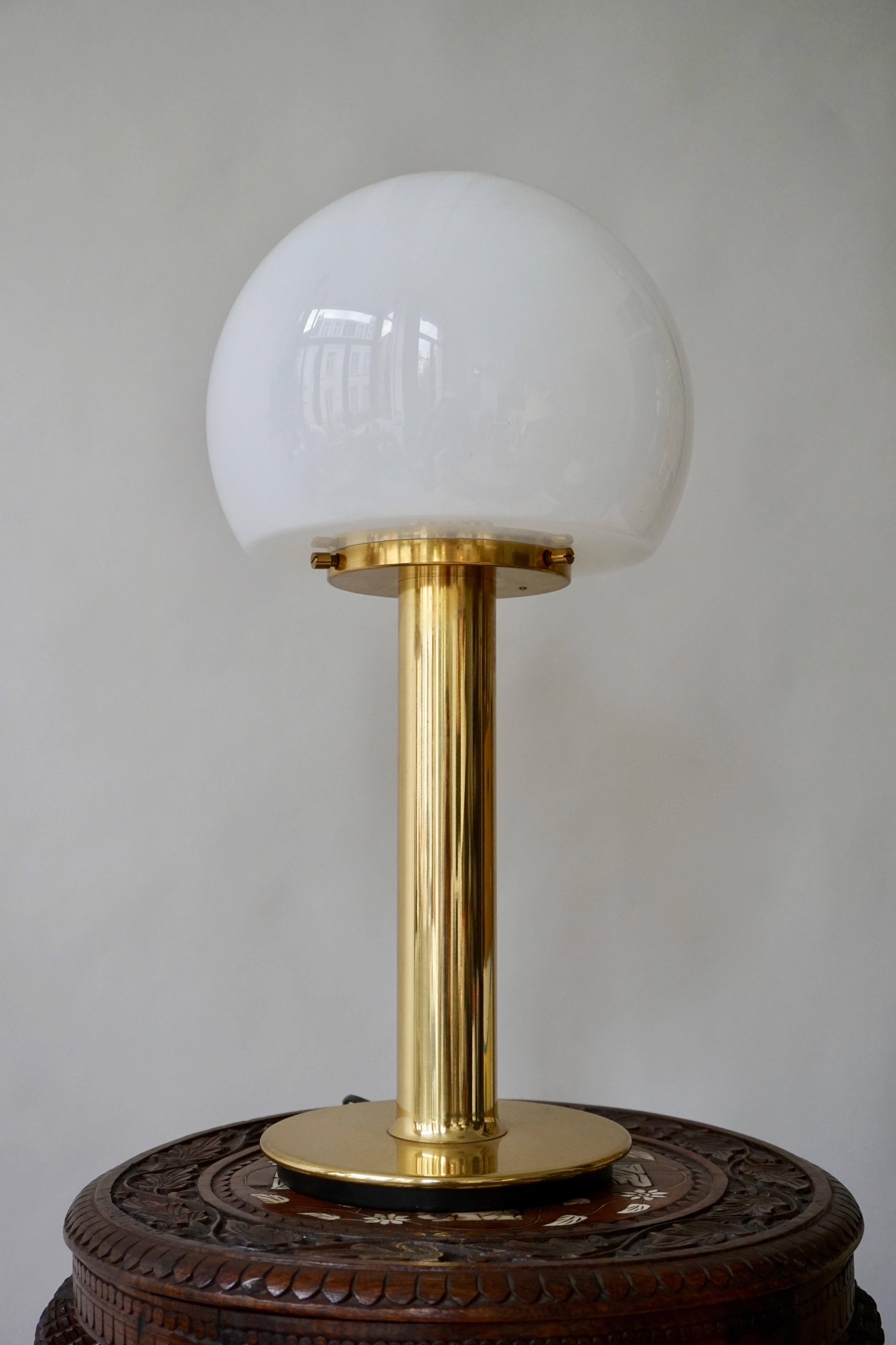 Mid-Century Modern Table Lamp in Brass and Murano Glass