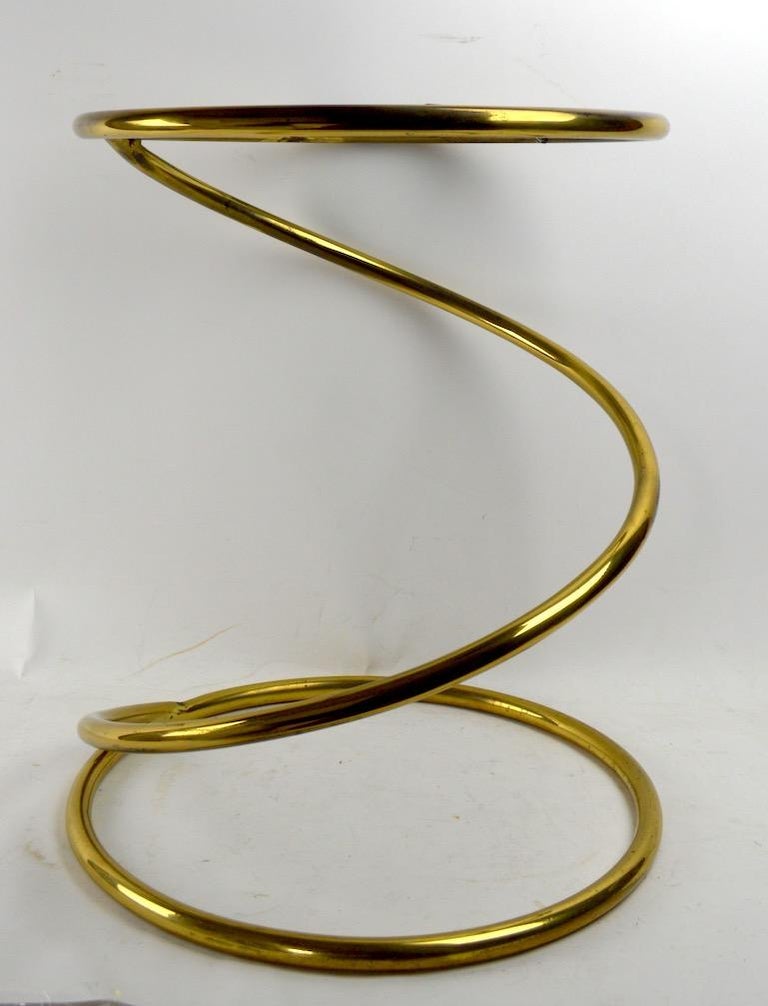 Brass Coil Spring Table Attributed to Pace at 1stDibs