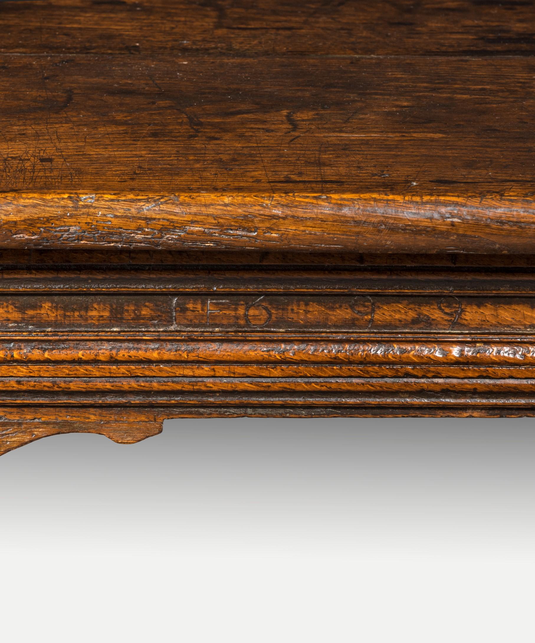 English Late 17th Century Oak Hall Table