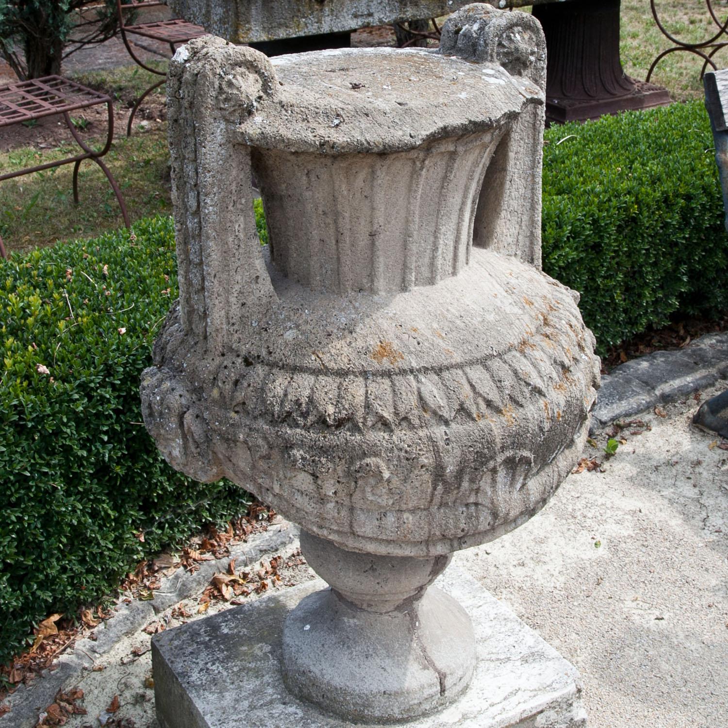 European Sandstone Vases, Late 18th Century