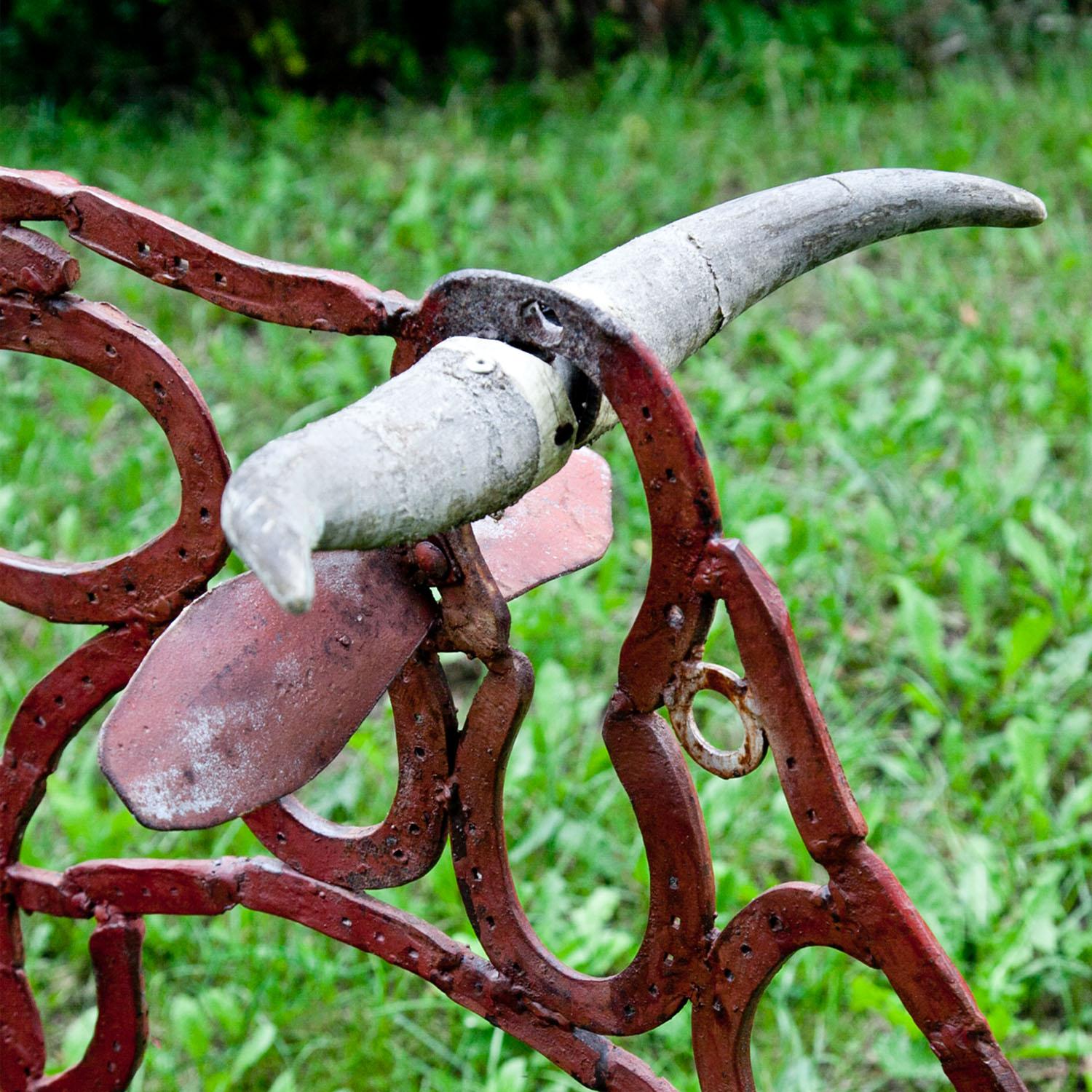 Rustic Iron Sculpture of a Cow, 20th Century