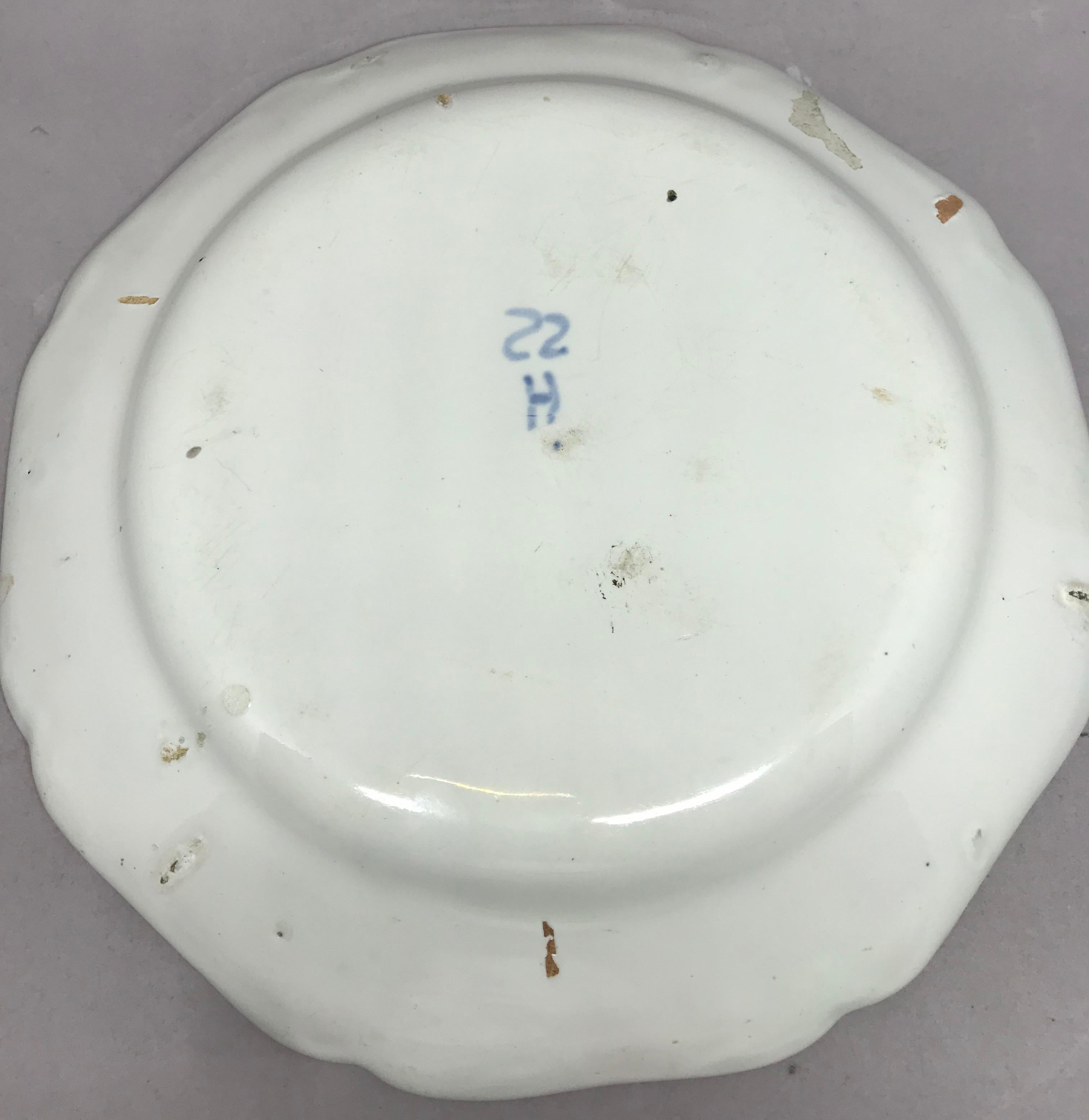 French Strasbourg Faience Floral Plate For Sale
