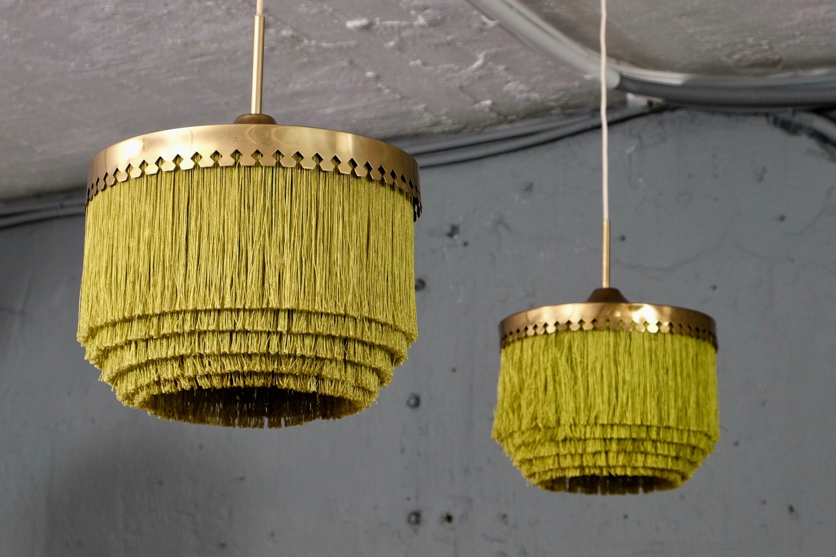 Scandinavian Modern Set of Two Green Hans-Agne Jakobsson Ceiling Lamp Model T601/M, 1960s