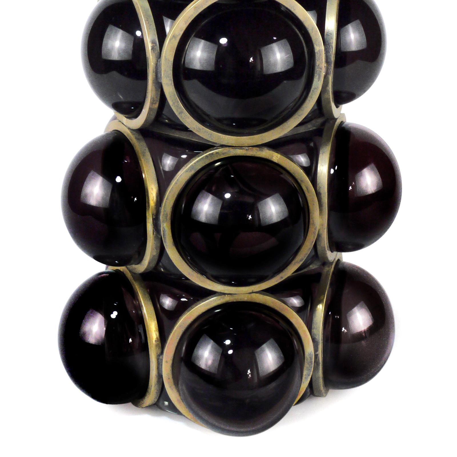 black sphere vase