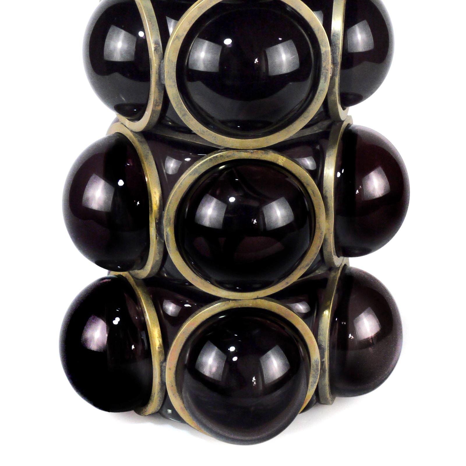 Annerito Vaso Enlace con sfere di vetro nero in vendita
