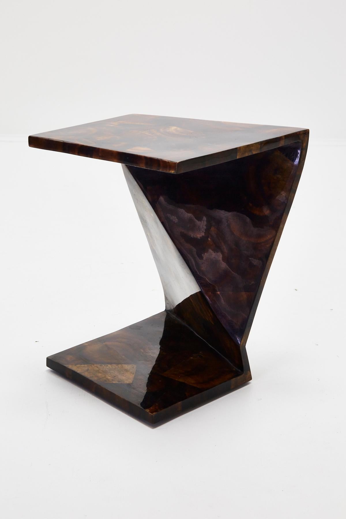 Philippine Zig Zag Side Tables or Coffee Table in Tessellated Young Pen Shell, 1990s