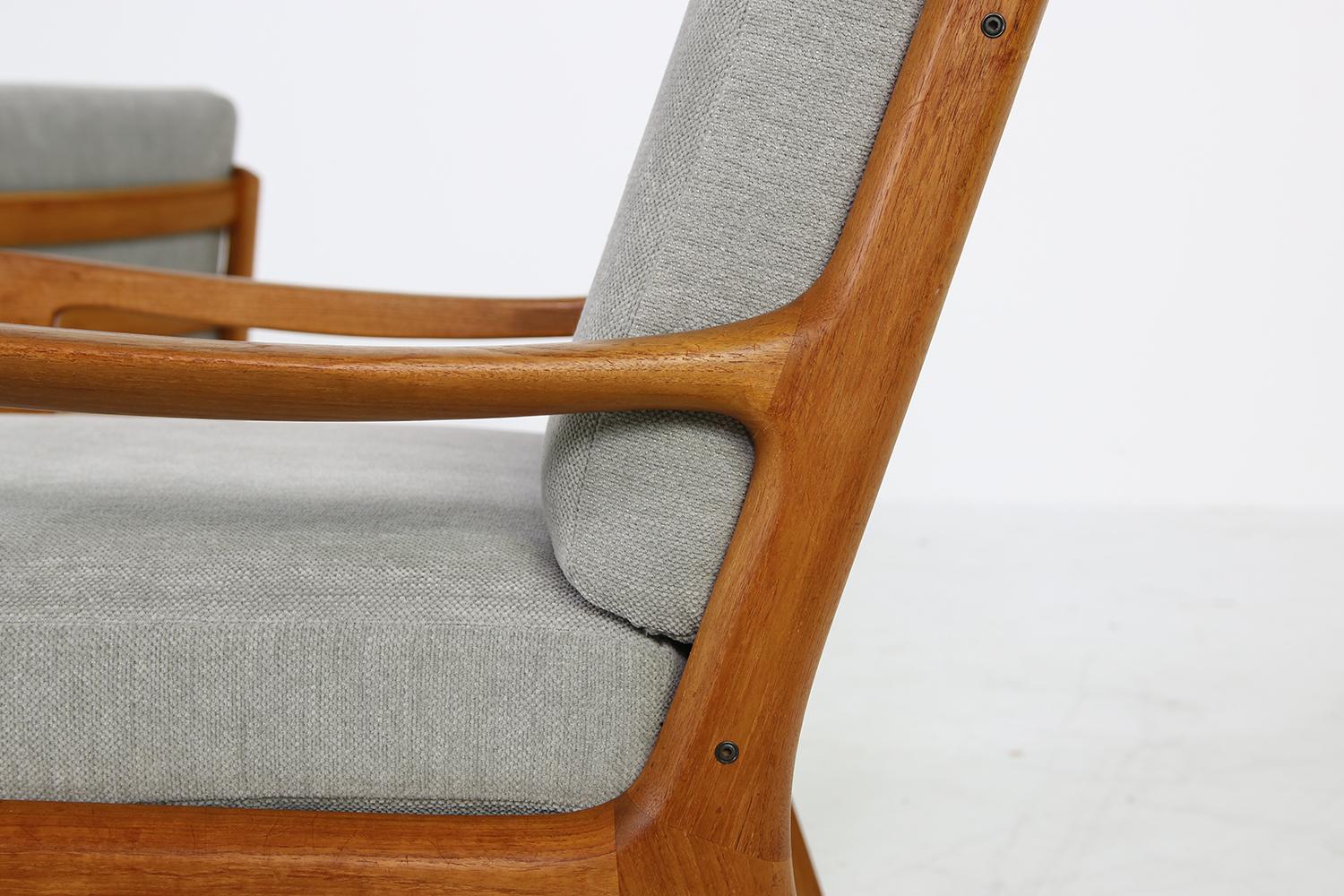 Mid-Century Modern Pair of Danish Modern 1960s Teak Lounge Easy Chairs by Ole Wanscher, Denmark