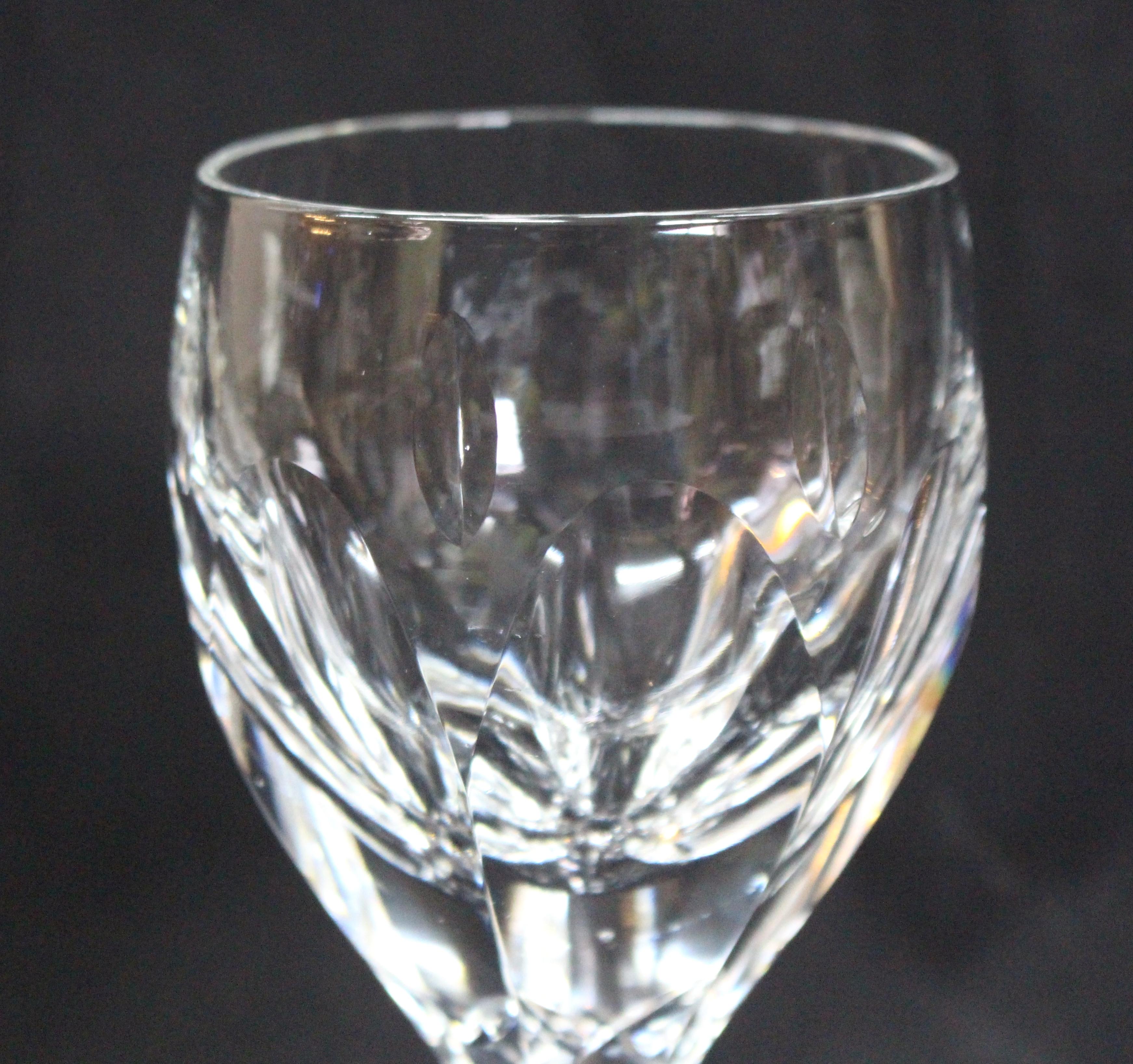 Set of Six Fine Cut Glass English Crystal Wine Glasses For Sale at 1stDibs