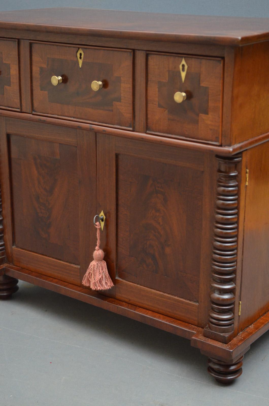 Miniature Regency Mahogany Chiffonier In Excellent Condition In Whaley Bridge, GB