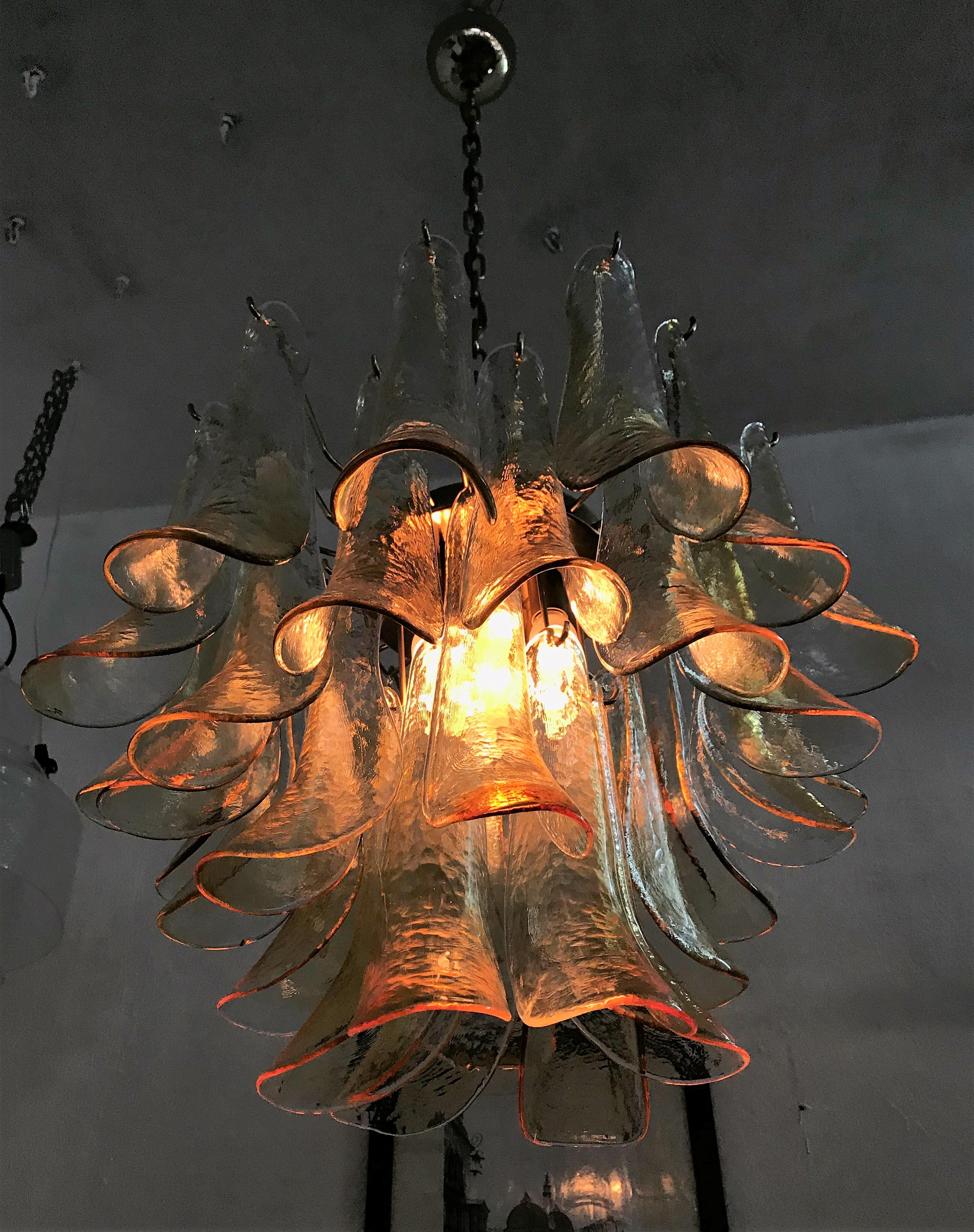 Italian Signed Mid-Century Modern Chandelier by La Murrina in Murano Glass