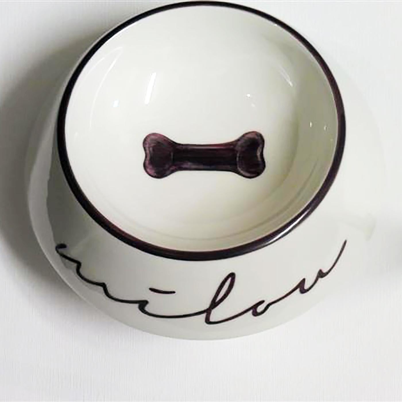 German Modern Dog Bowl Porcelain Handpainted Customized Sofina Boutique Kitzbuehel For Sale