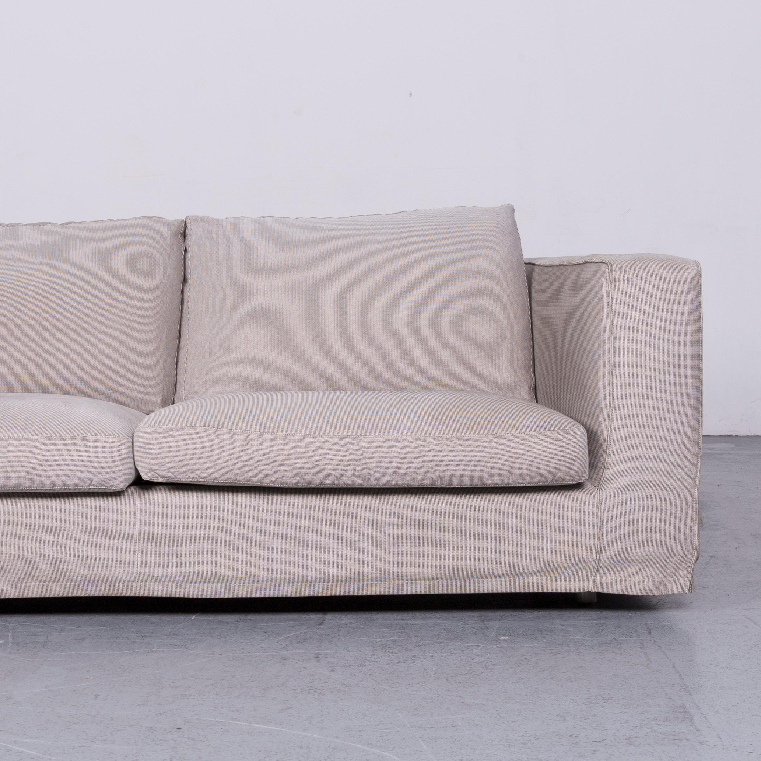 German B&B Italia Basiko Fabric Sofa Grey Two-Seat Couch For Sale
