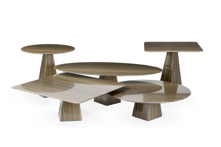 Cosmo, Contemporary Square Marble Side Table in Eramosa ...