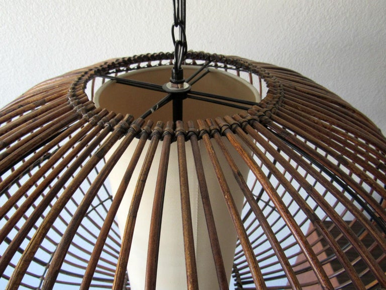 Rattan Basket Pendant Chandelier 1960s at 1stDibs rattan chandelier