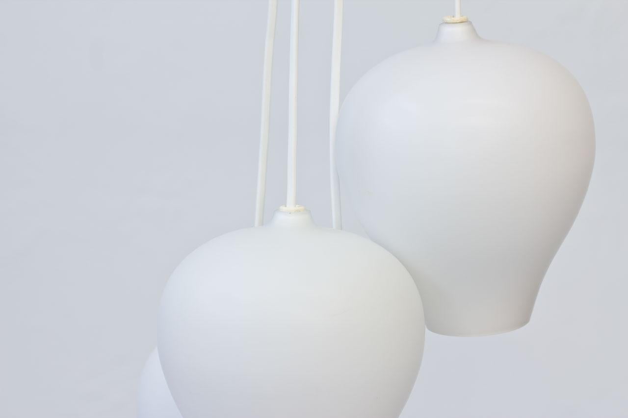 Scandinavian Modern Matte Opal Glass Pendant Lamps, Sweden, Set of 4 In Good Condition In Stockholm, SE
