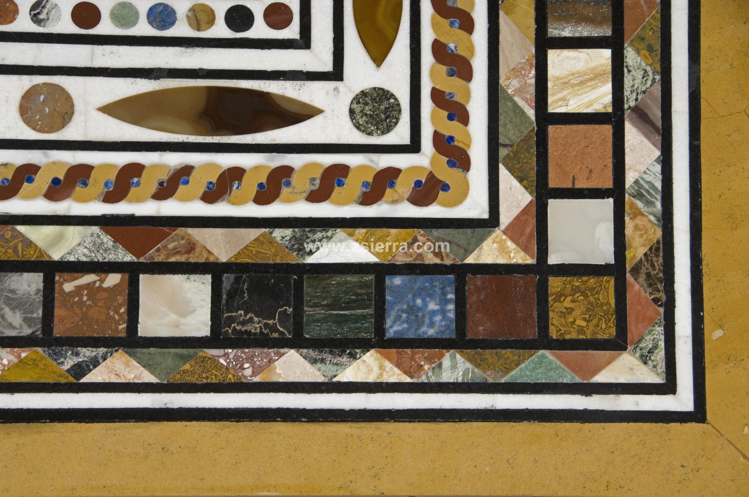 European Pietra Dura Tabletop, Marble and Hardstones, Late 20th Century For Sale