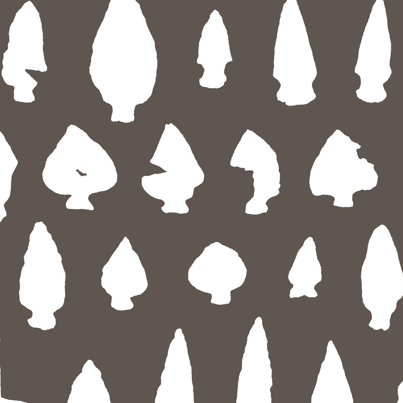 Modern New York Arrowheads Wallpaper- Black on White Ground For Sale