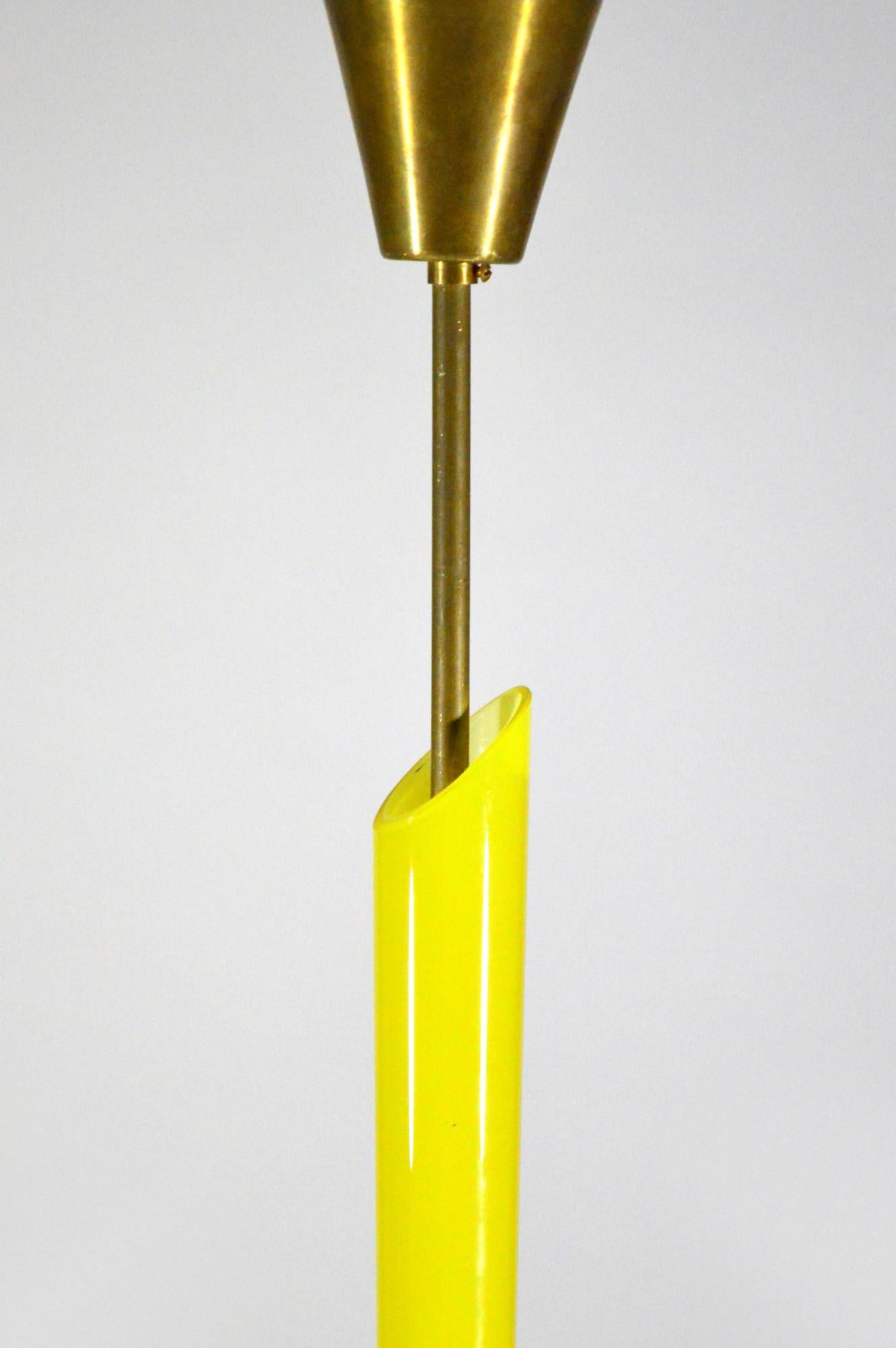 Modern Gino Vistosi Murano Glass Yellow Chandelier, 1960