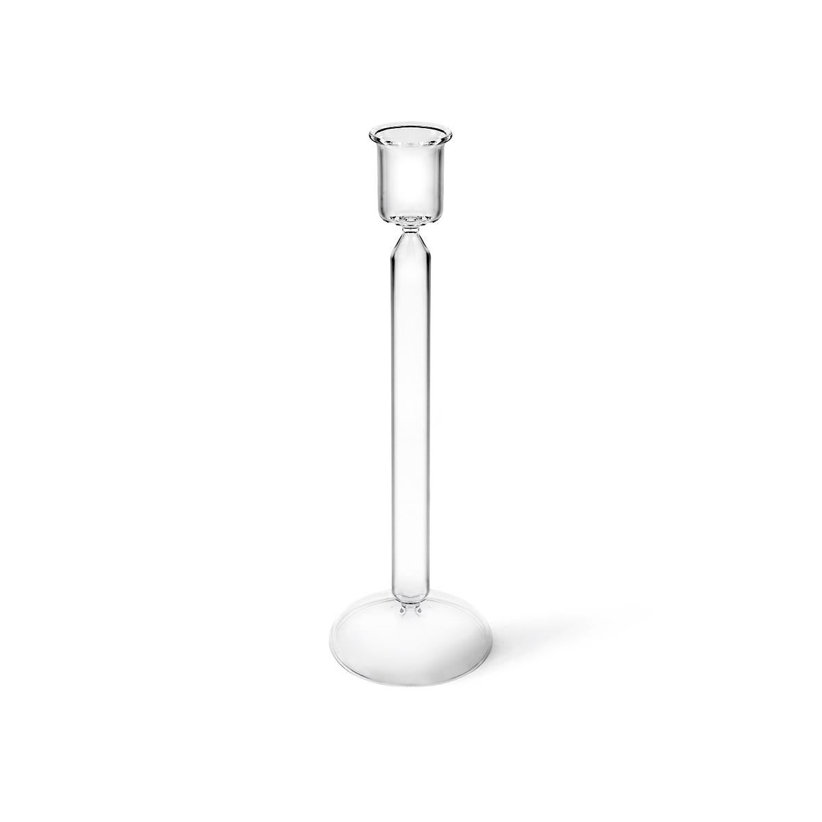 Italian Luna Handmade Blown Glass Candleholder Designed by Aldo Cibic For Sale