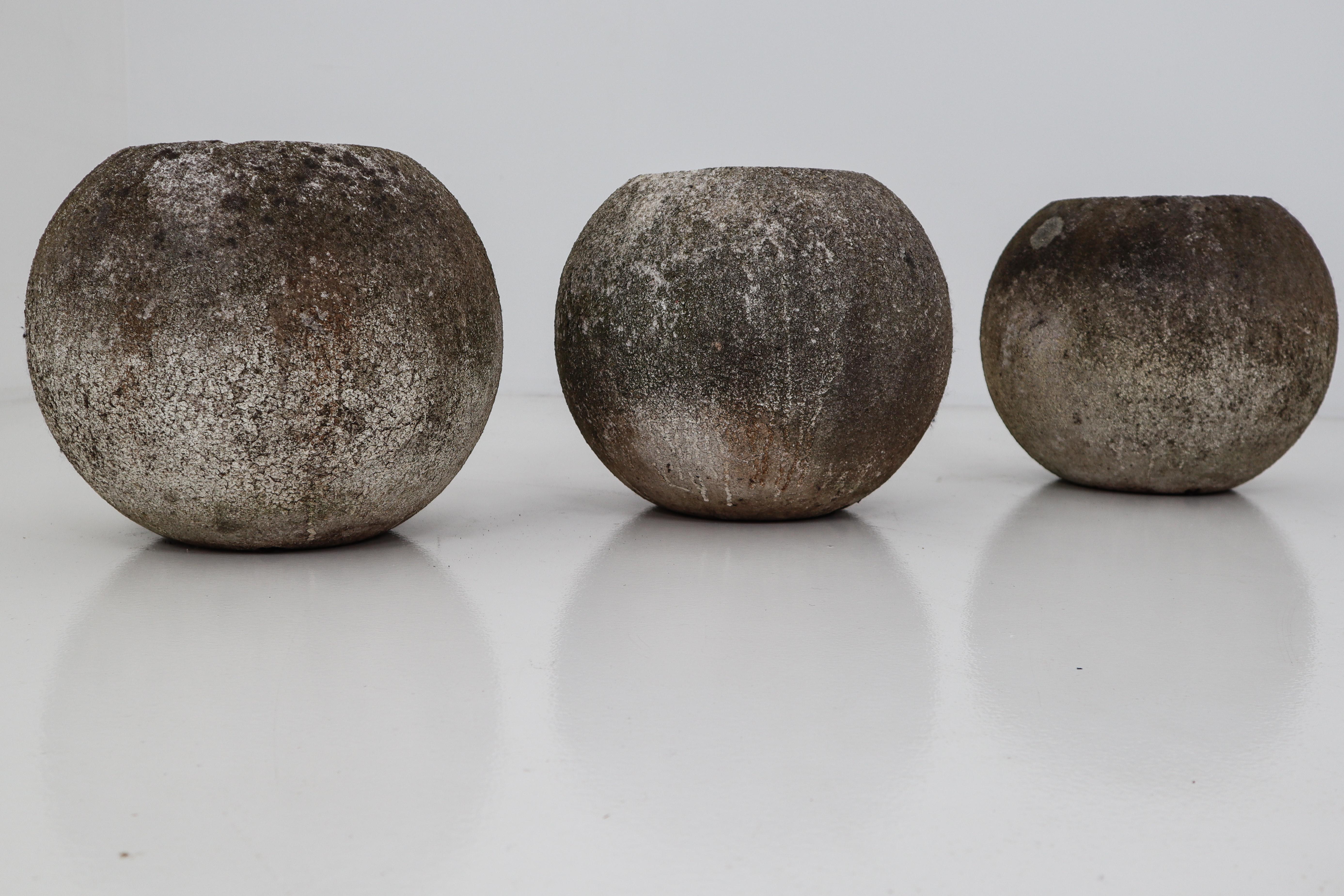 French Set of Three Concrete 