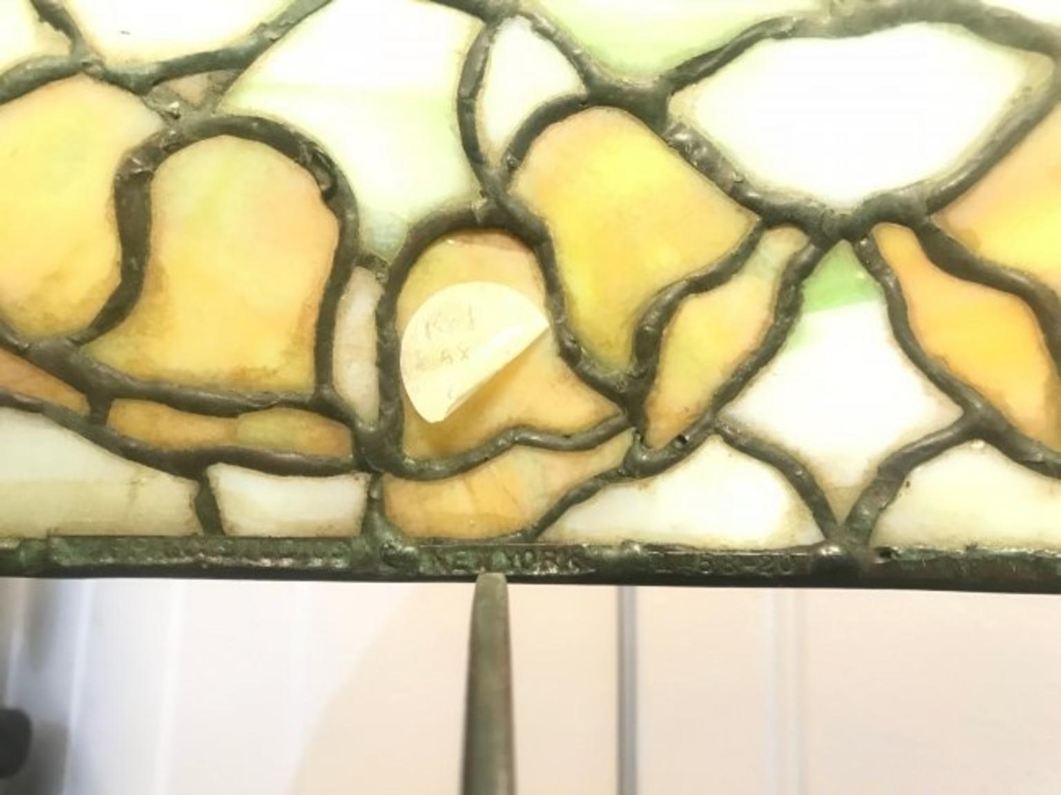 Early 20th Century Tiffany Studios Leaded Glass and Bronze 'A Bell Flower' Table Lamp