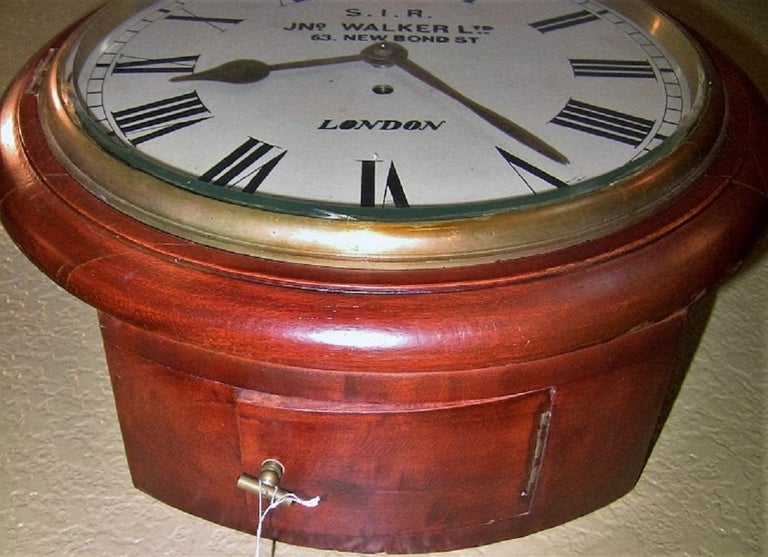 19th Century British 8 Day Fusee Railway or School Wall Clock at 1stDibs