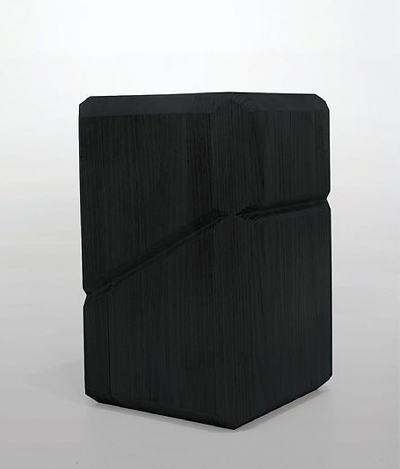 Carved Stonehenge Stool in Brazilian Solid Wood  by Atan Design For Sale