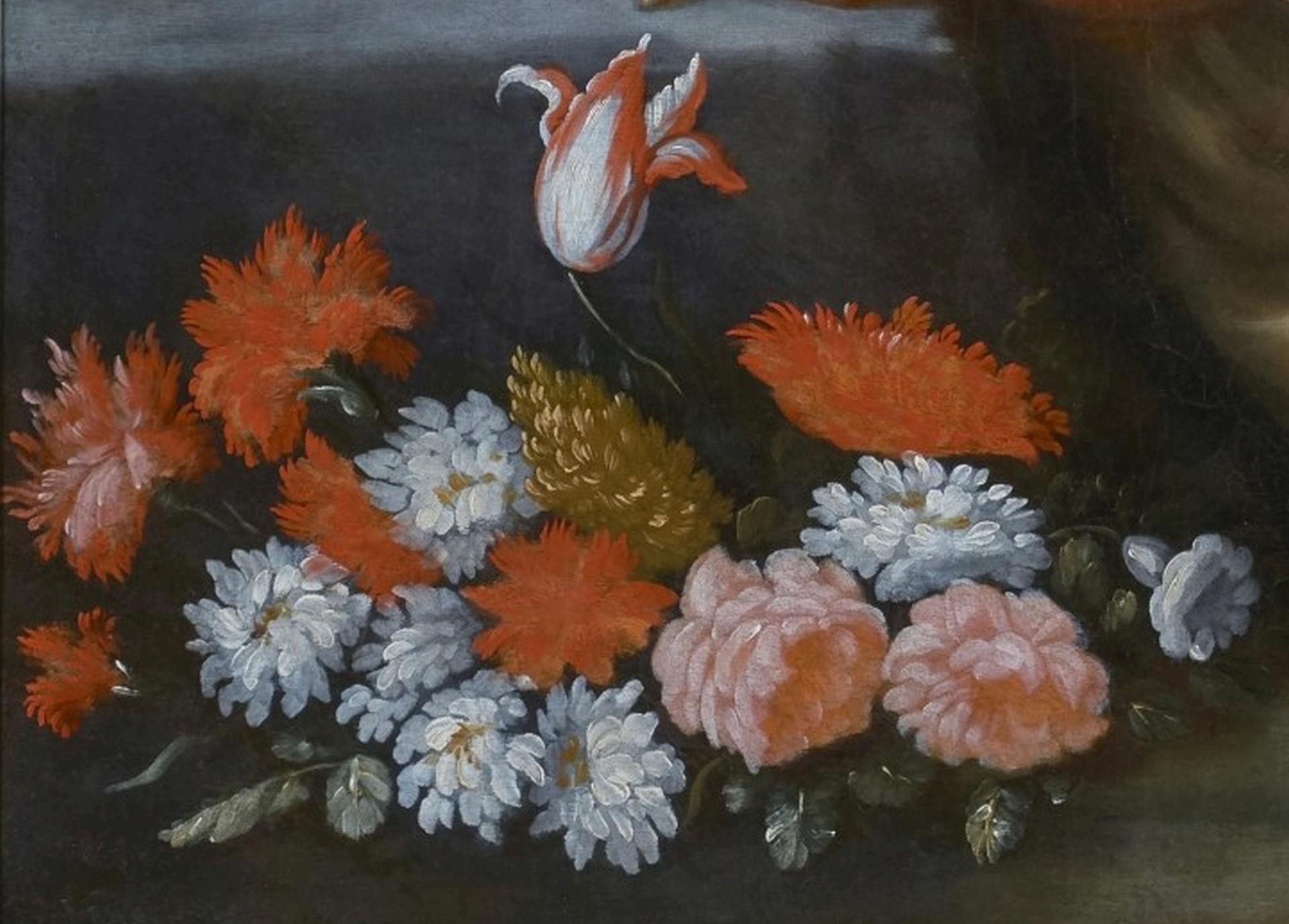 Italian Natura Morta, Giulio Romani 17th Century Oil on Canvas Still Life Painting For Sale