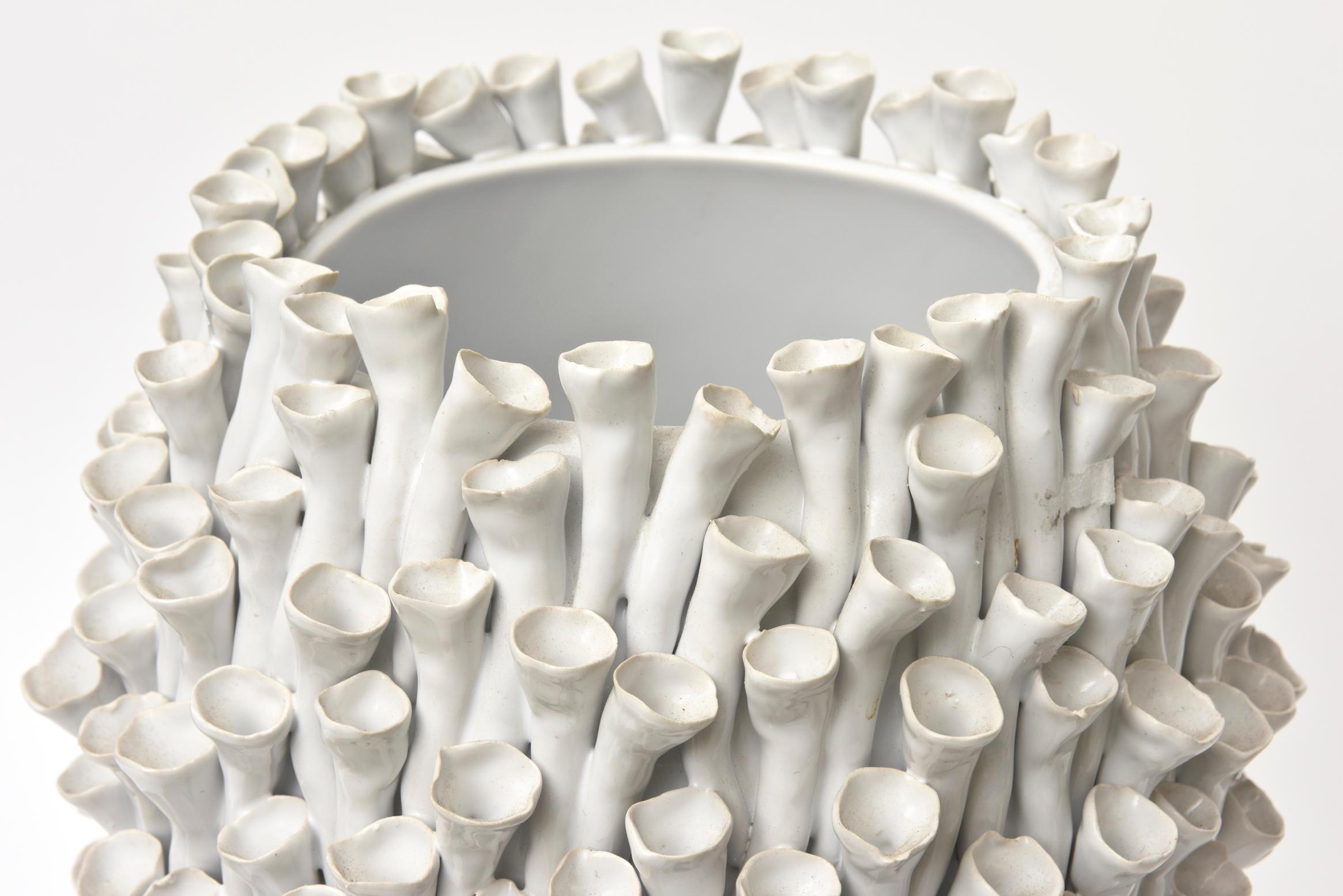Unknown Organic Modern Sculptural White Ceramic Sculpture/ Vase/ Vessel