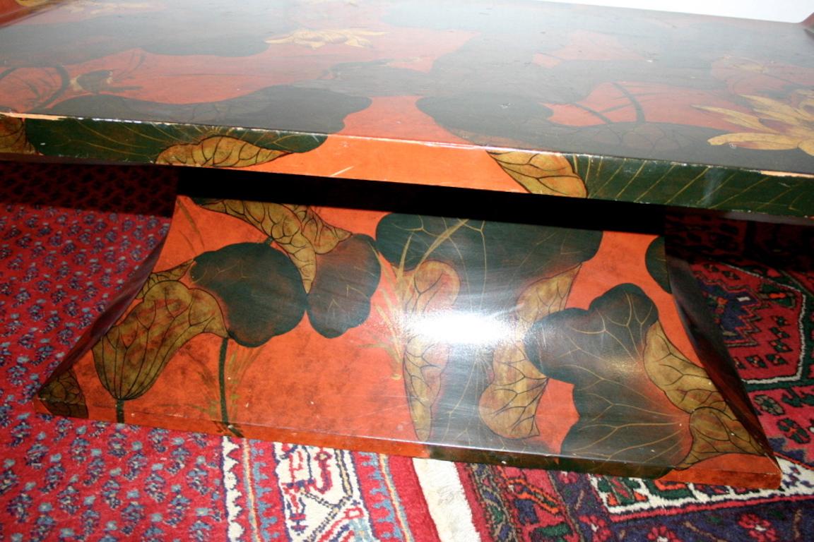 Japanese Painted Coffee Table In Good Condition In New York, NY