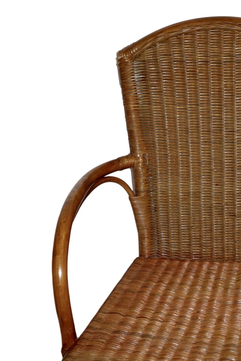 Set of Four Rattan Garden Chairs For Sale at 1stDibs