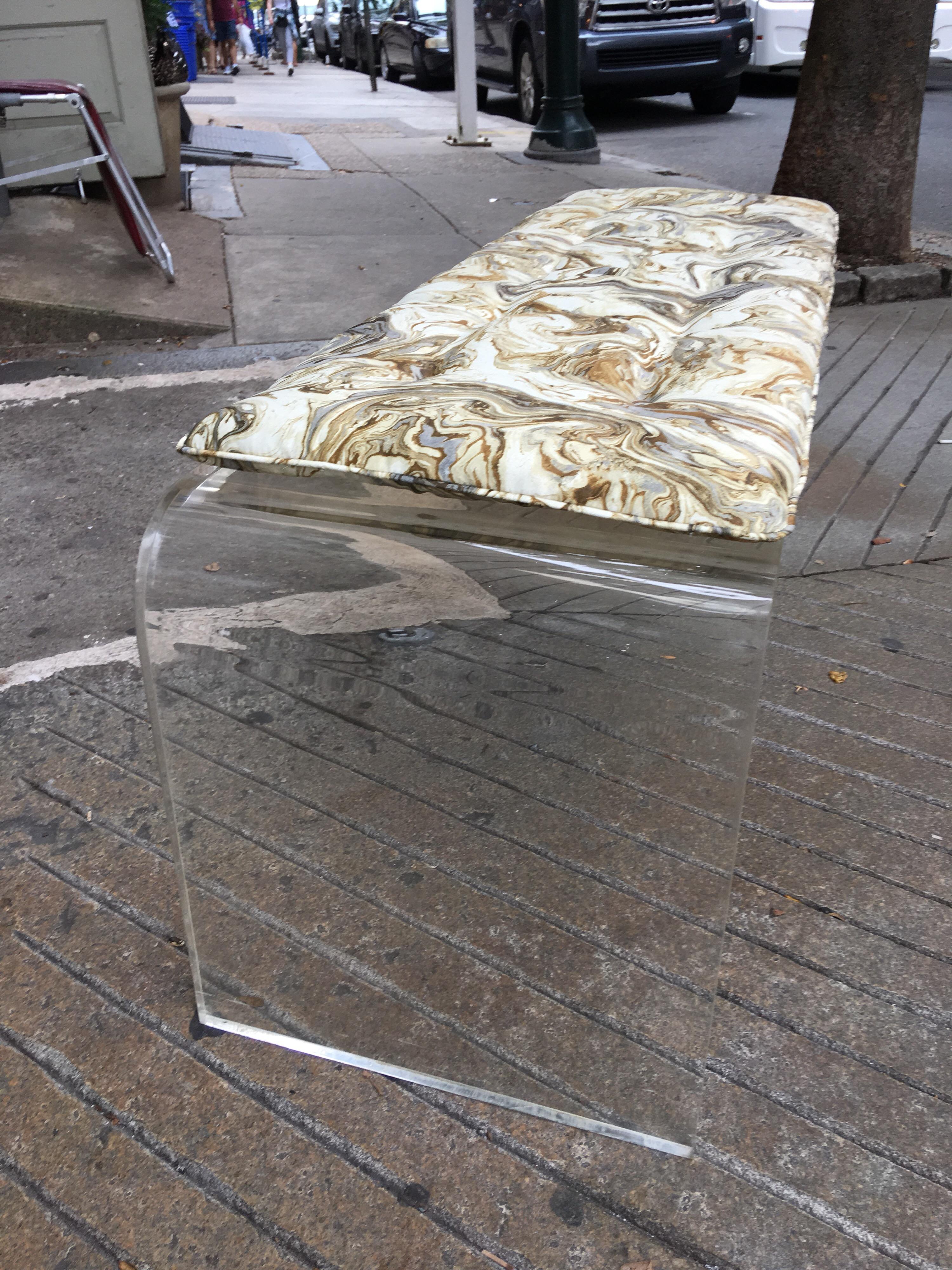 American Lucite Bench or Coffee Table in the Style of Charles Hollis Jones