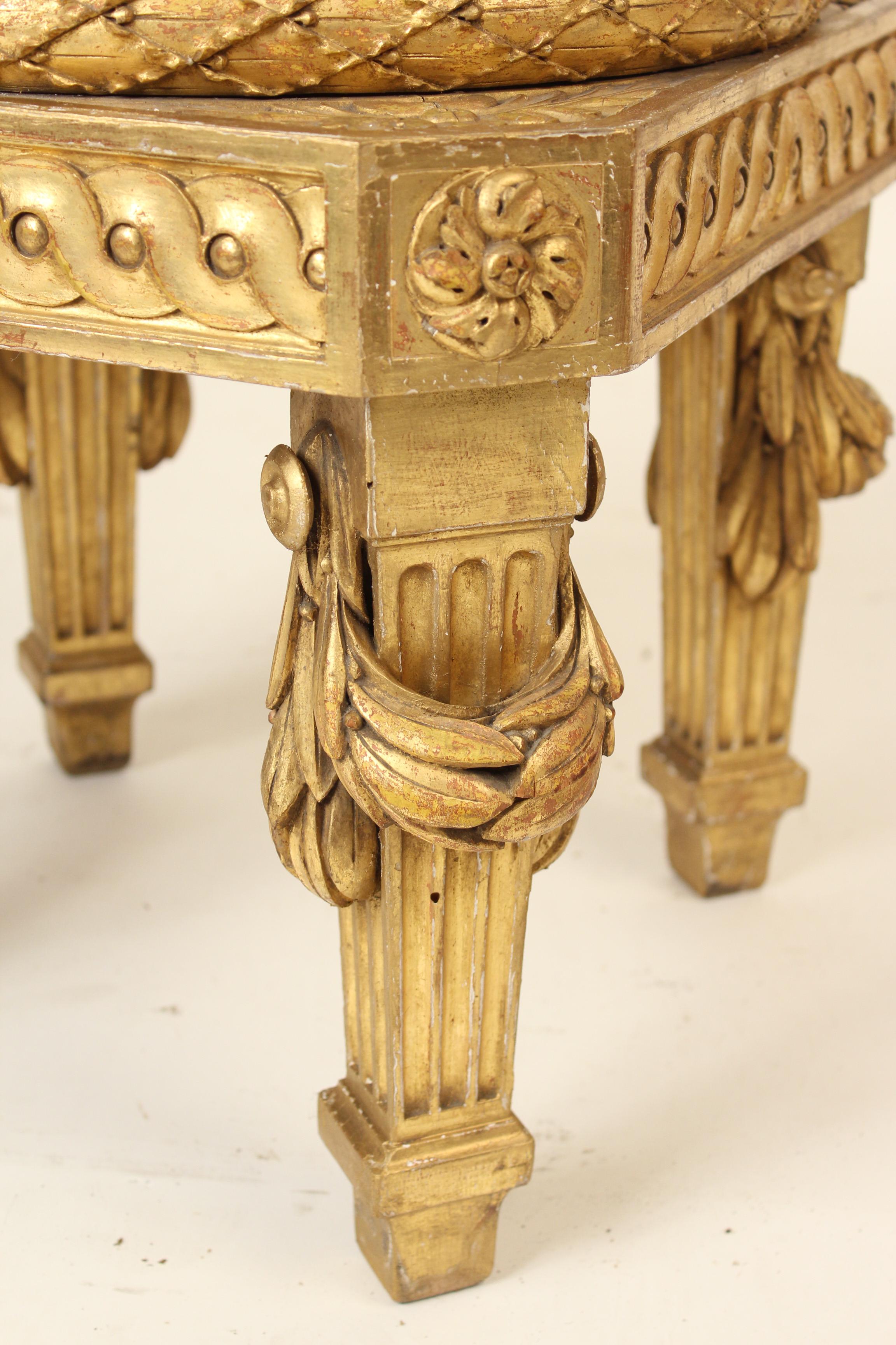 Louis XVI Style Giltwood Low Occasional Table In Good Condition In Laguna Beach, CA