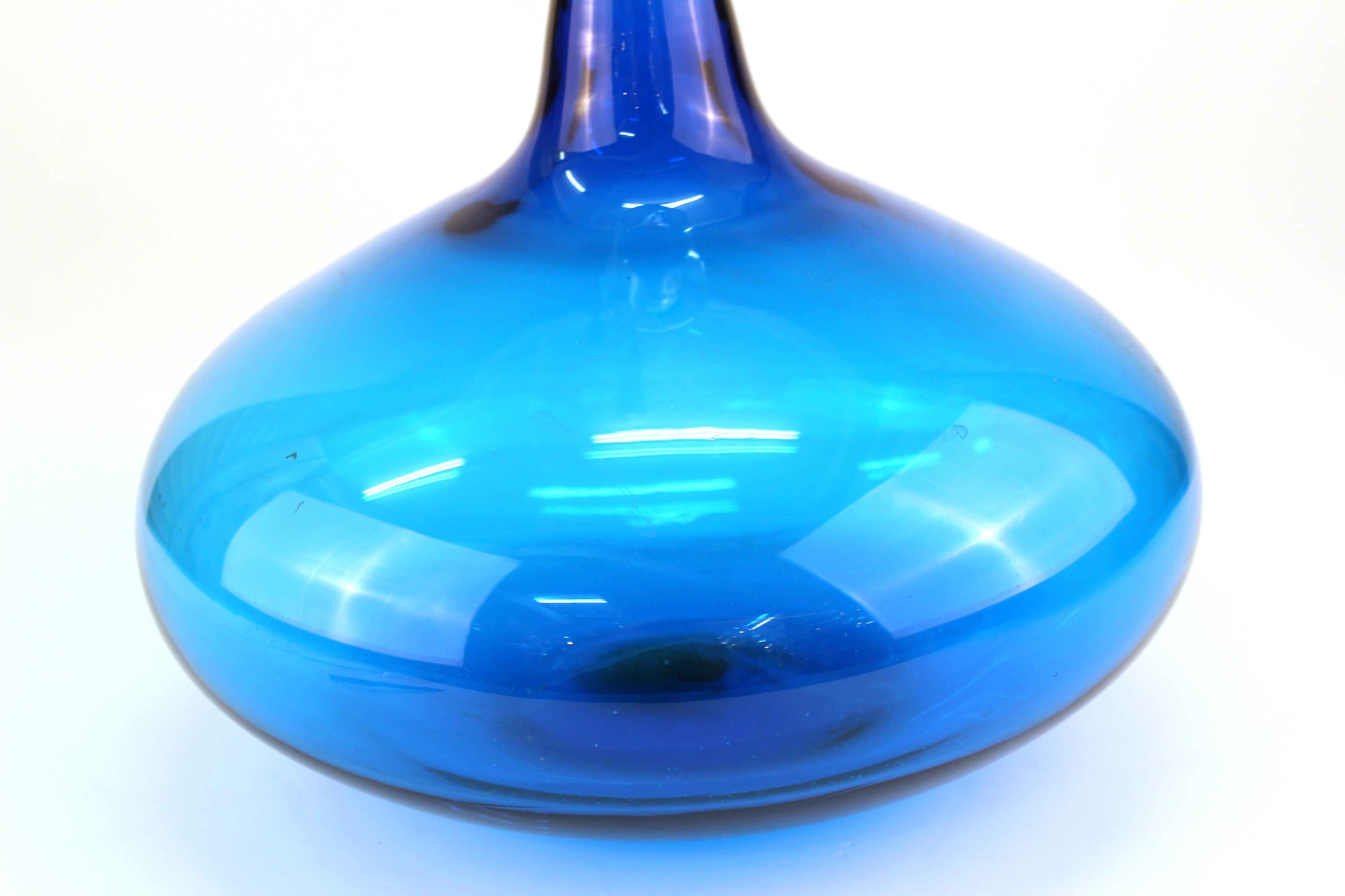 blue blenko decanter