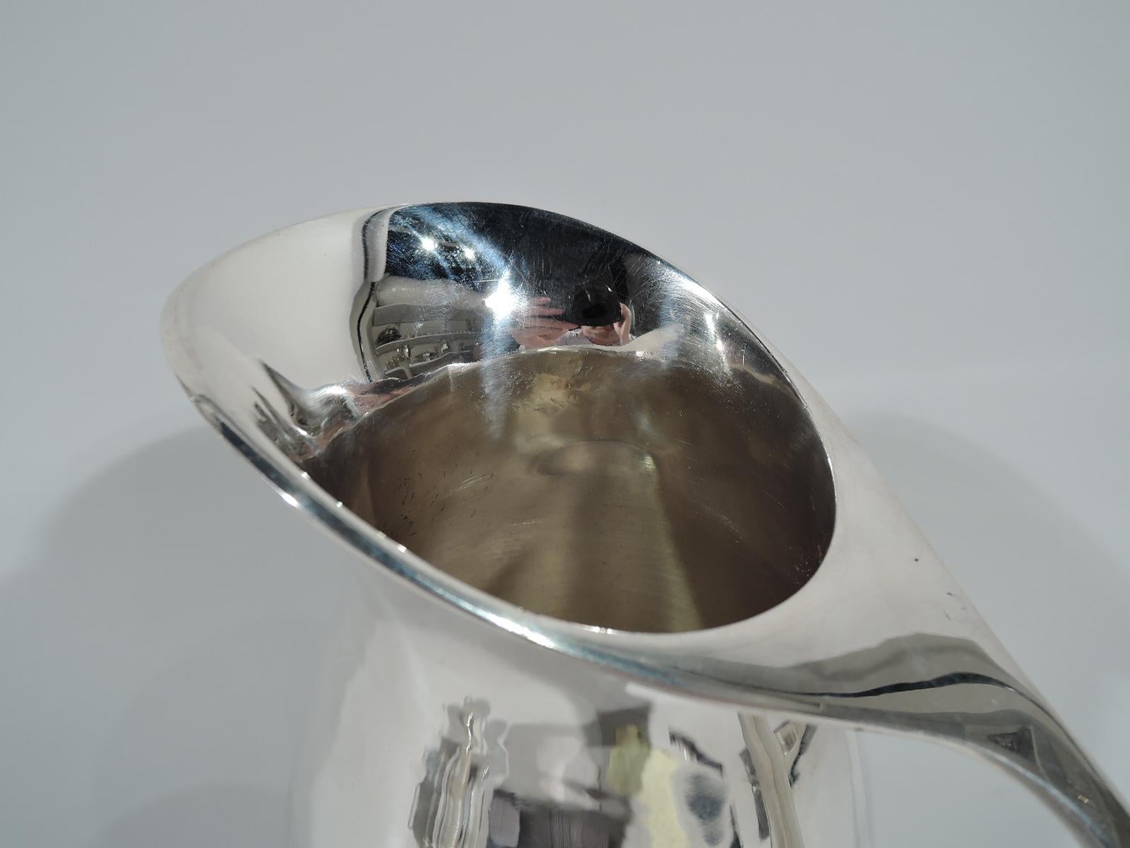 Mexican Classic Mid-Century Modern Sterling Silver Water Pitcher