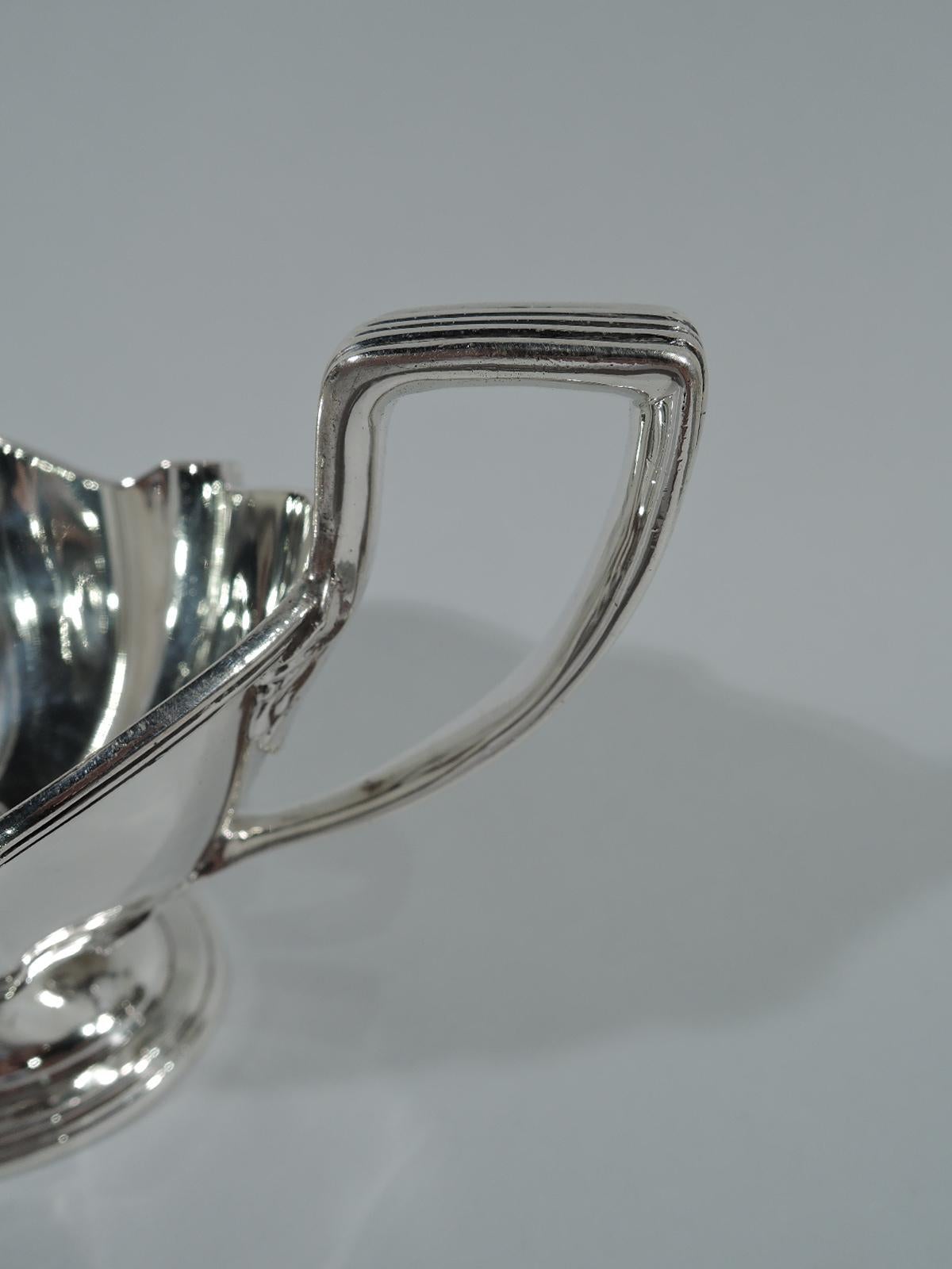 American Gorham Sterling Silver Sauce Boat on Stand in Plymouth Pattern