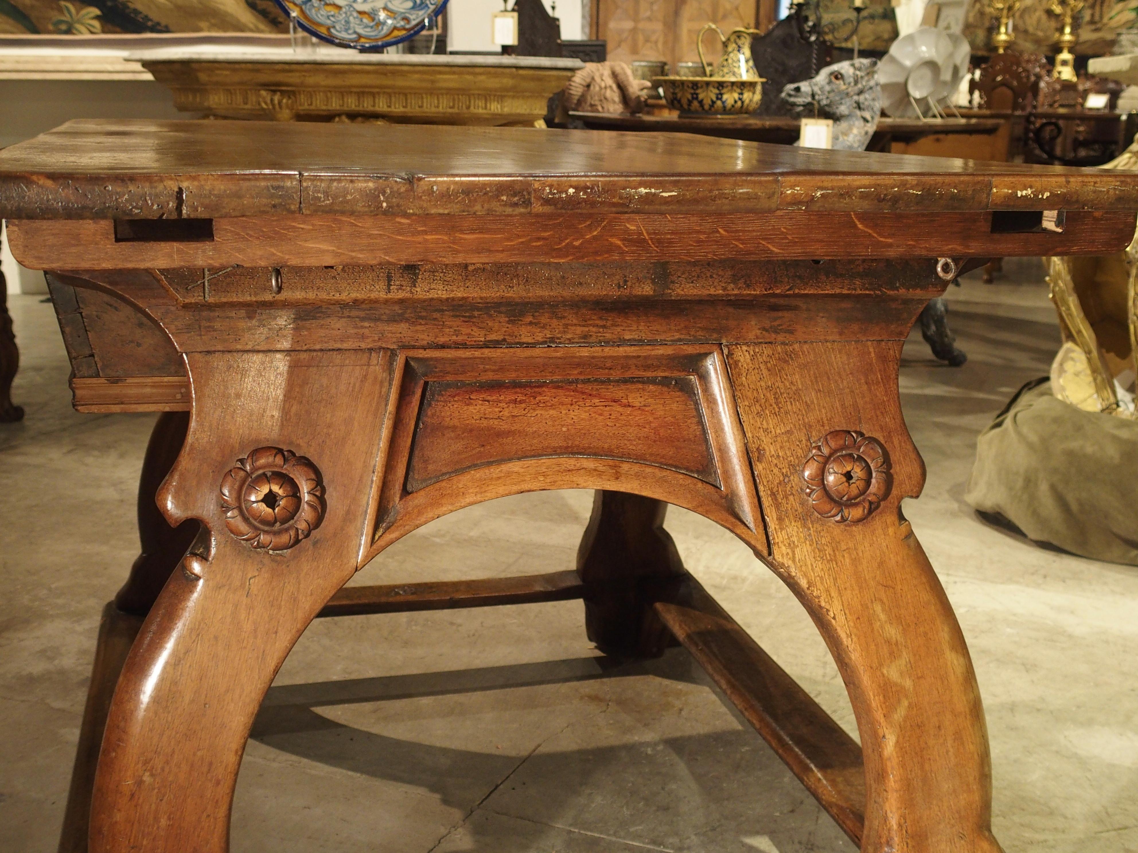 Carved 17th Century Swiss Money Changer Table